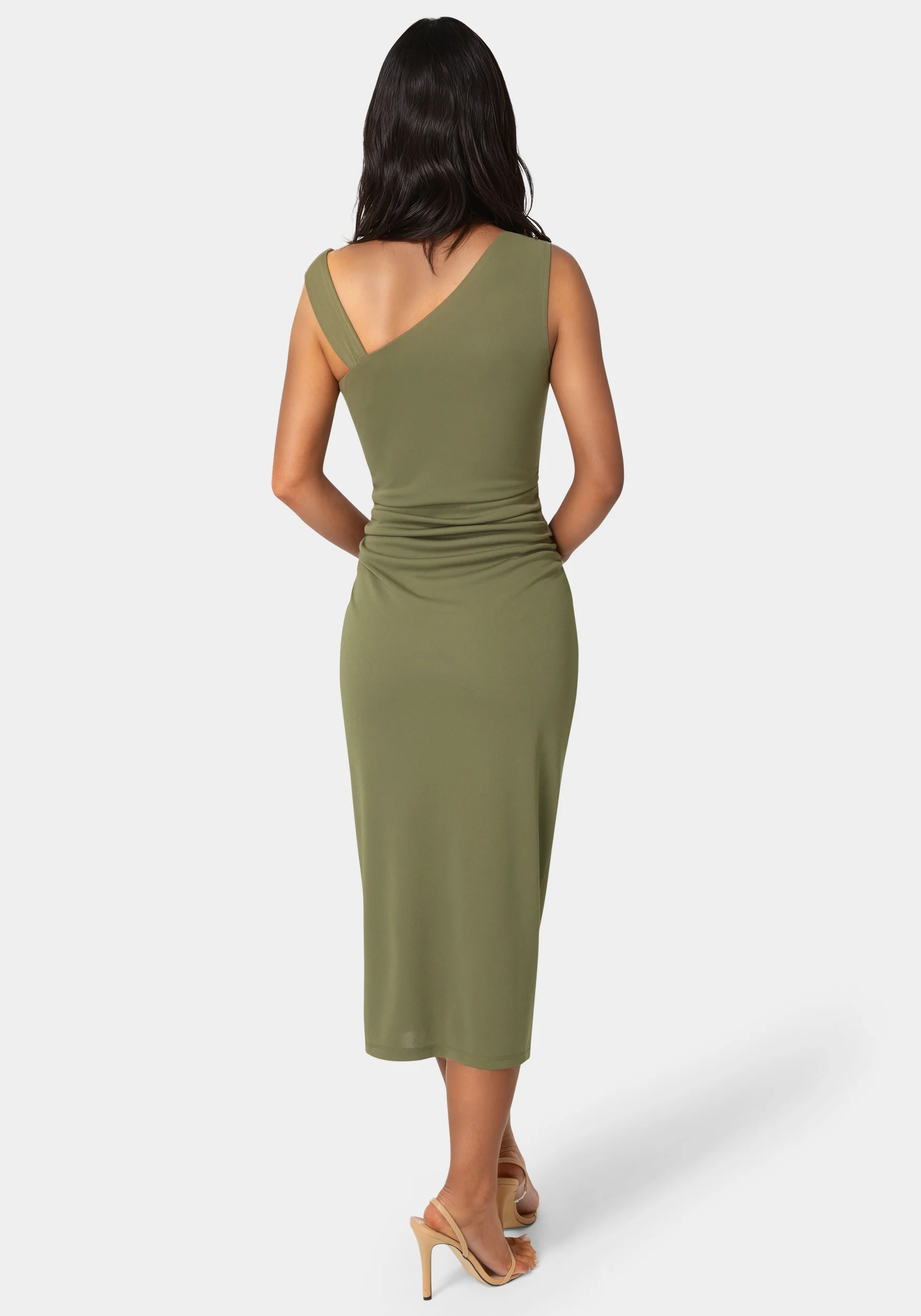 One Shoulder Trim Strap Midi Dress - Image 3