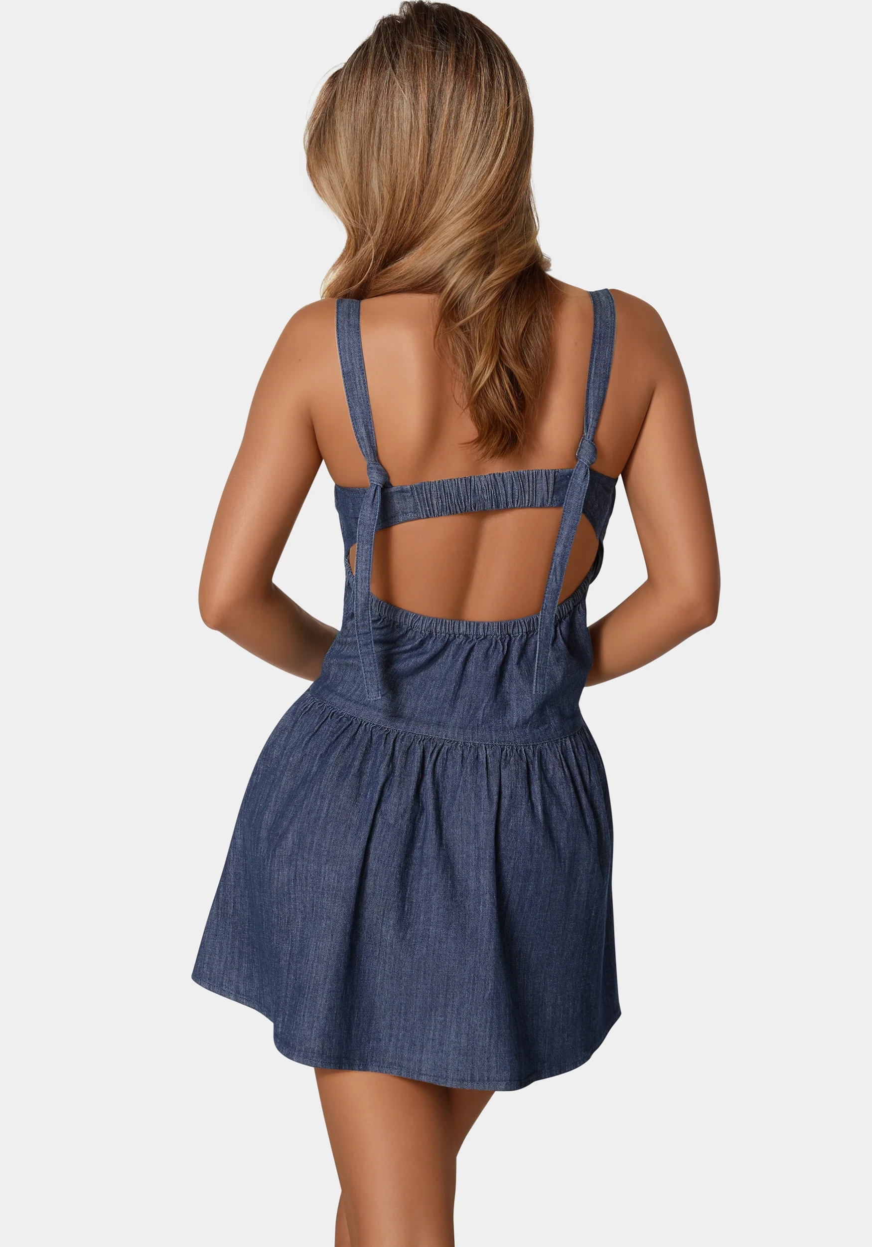 Open Back Denim Dress - Image 3