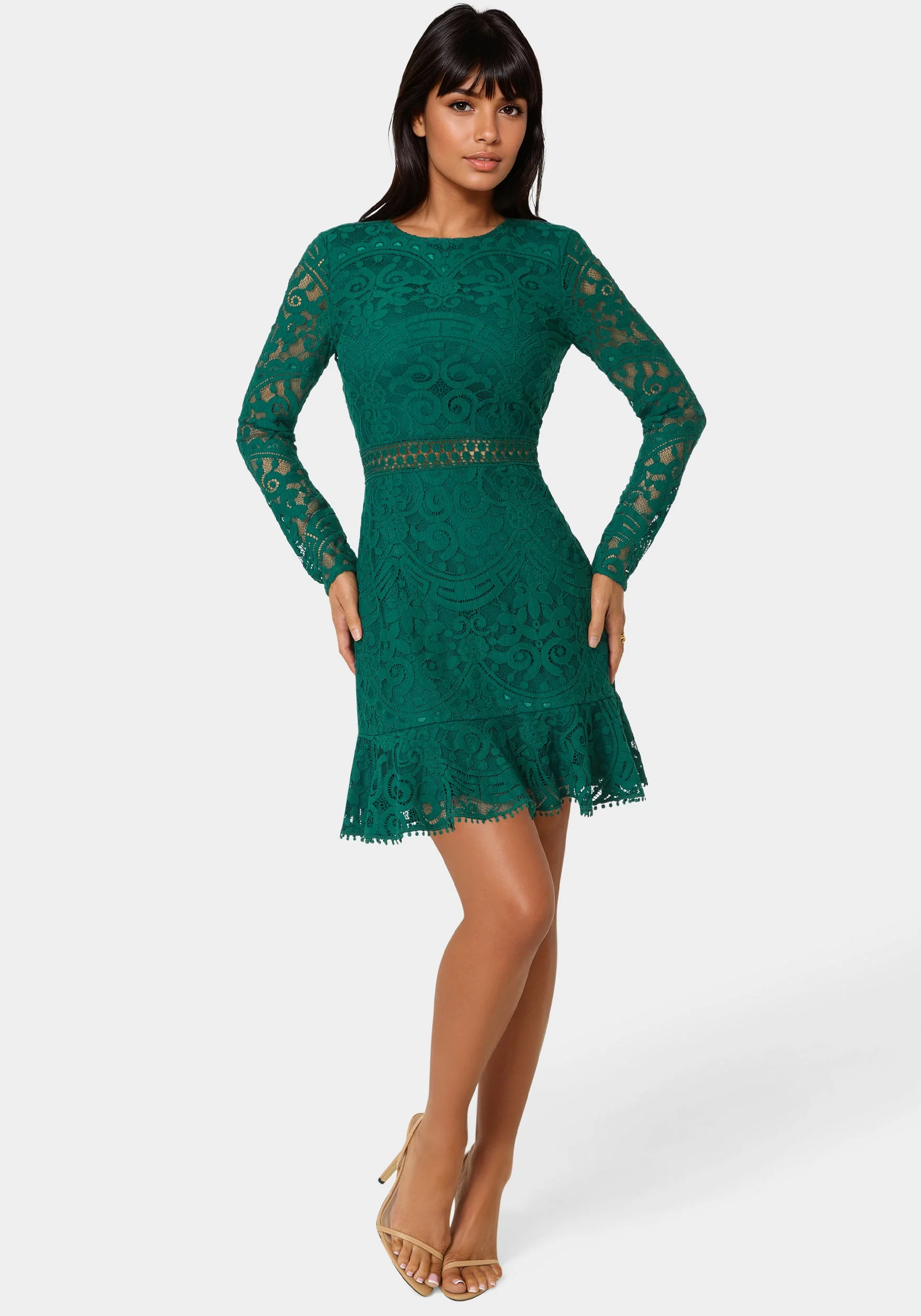 Open Back Lace Mini Dress