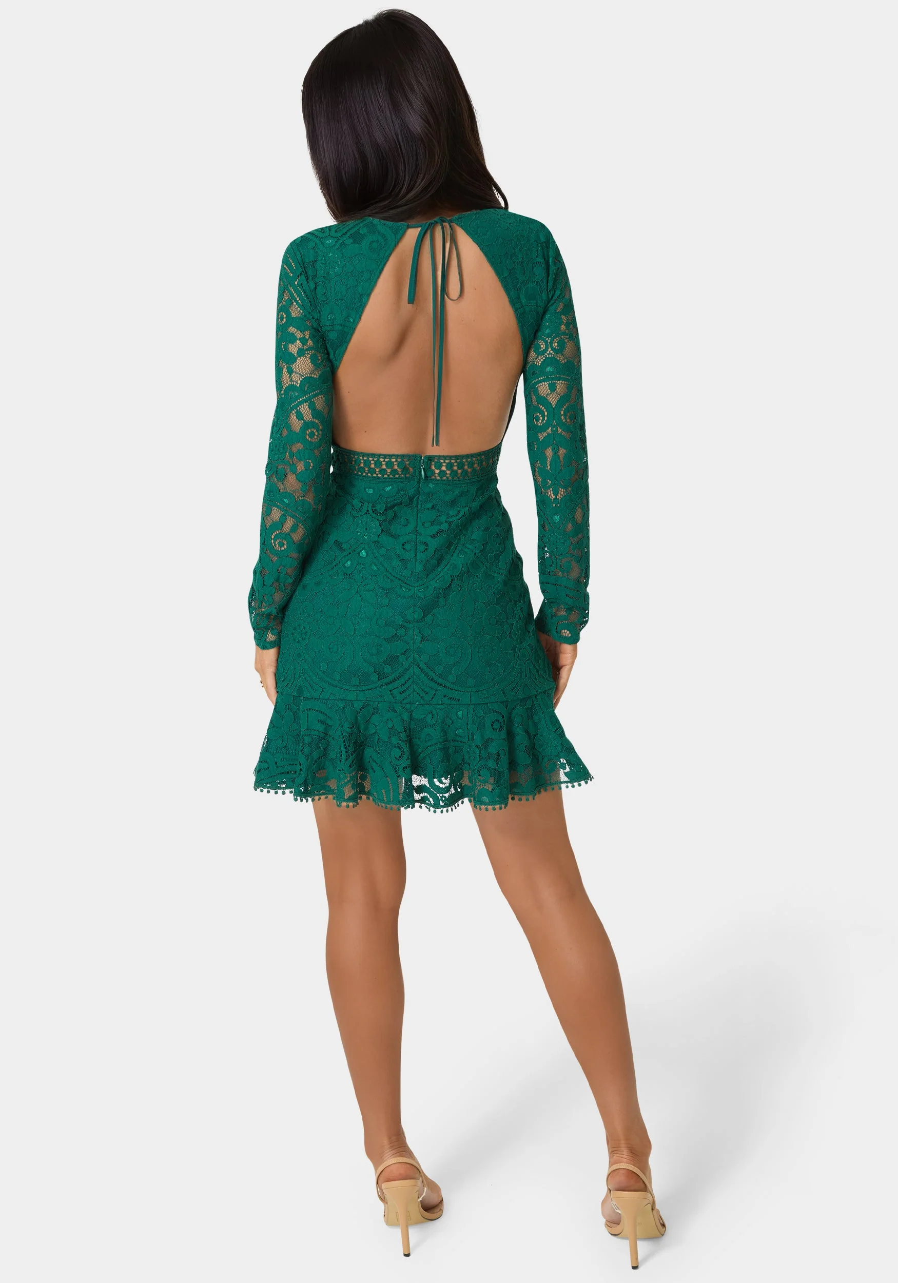 Open Back Lace Mini Dress - Image 3