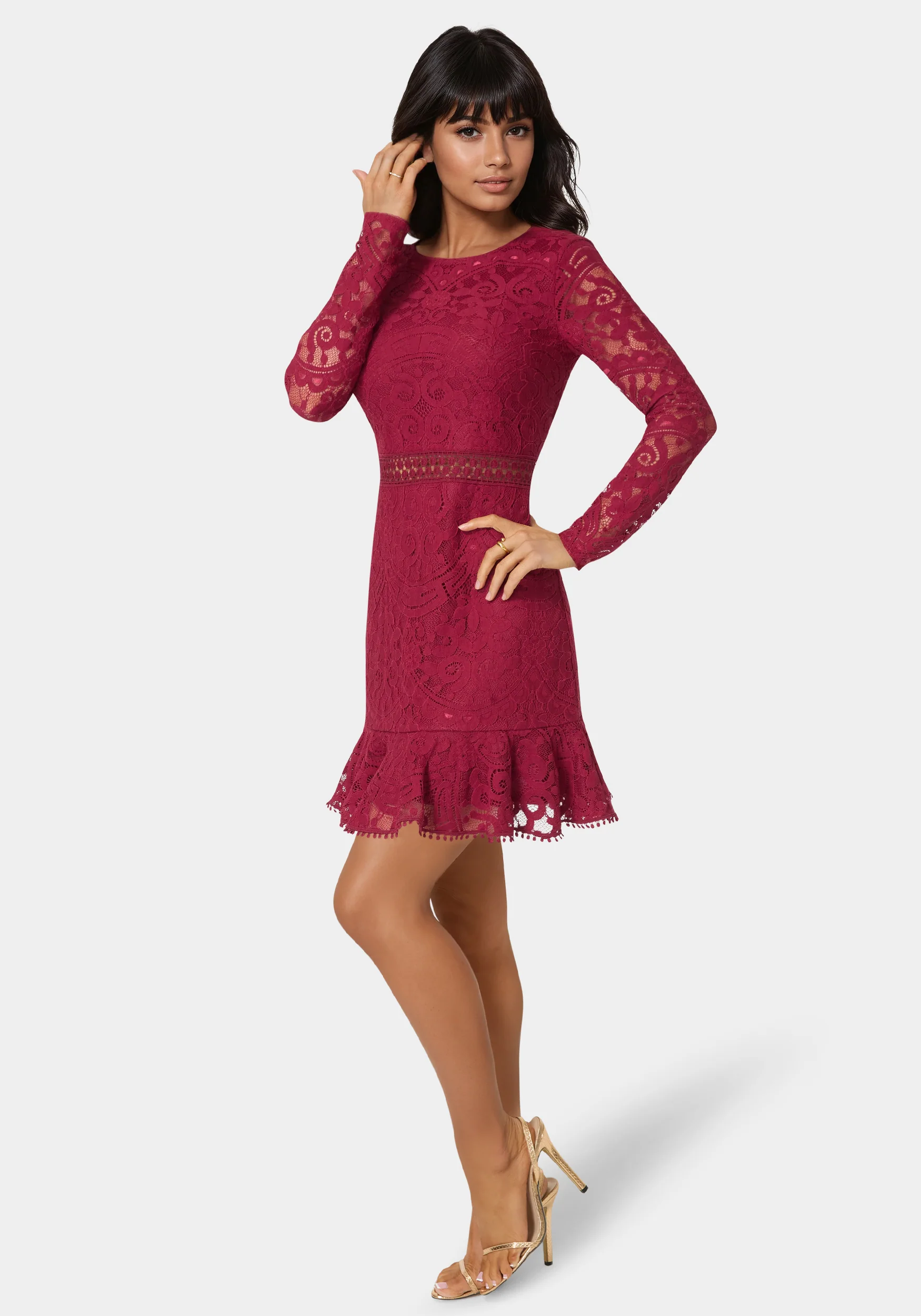 Open Back Lace Mini Dress - Image 2
