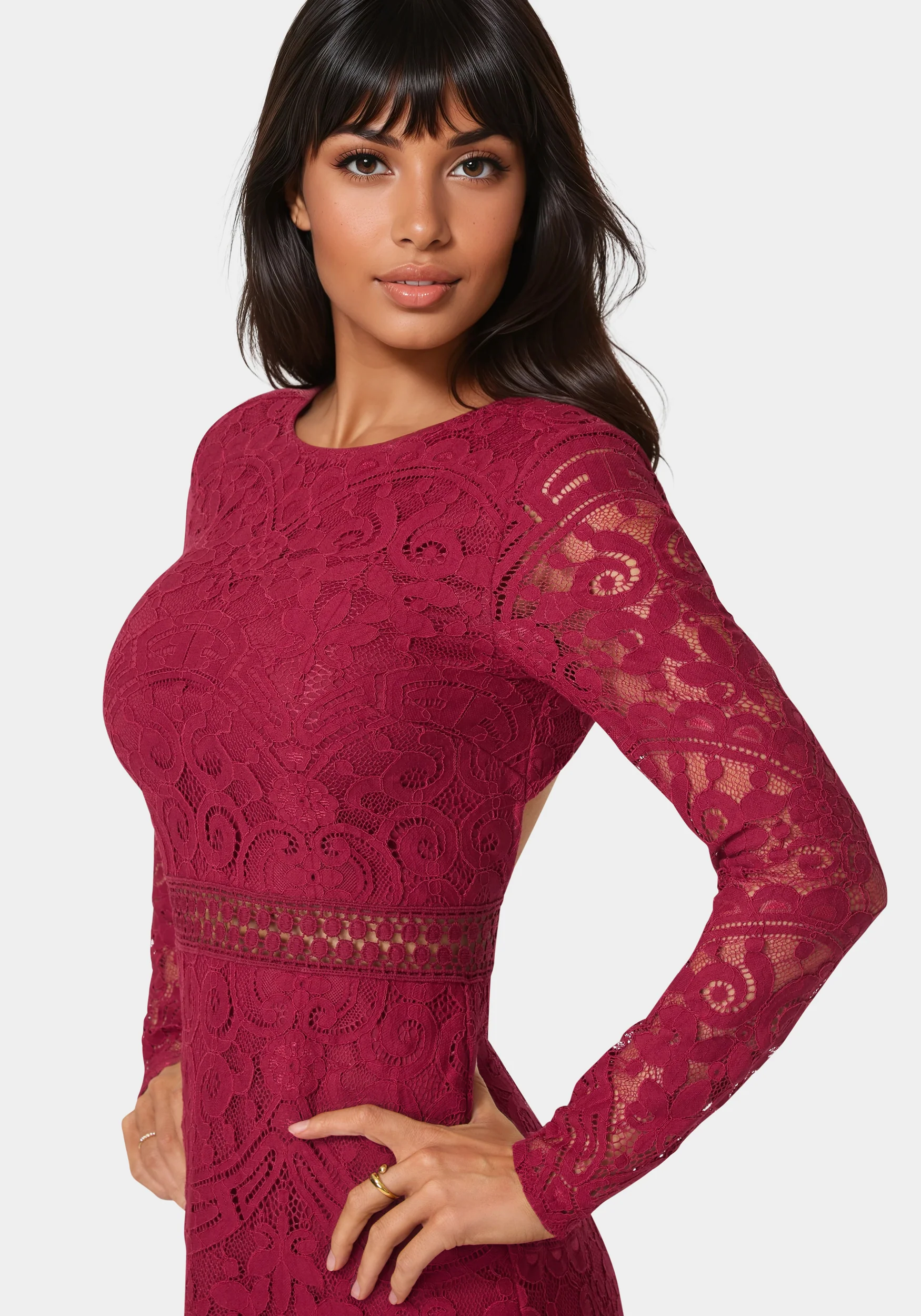 Open Back Lace Mini Dress - Image 4