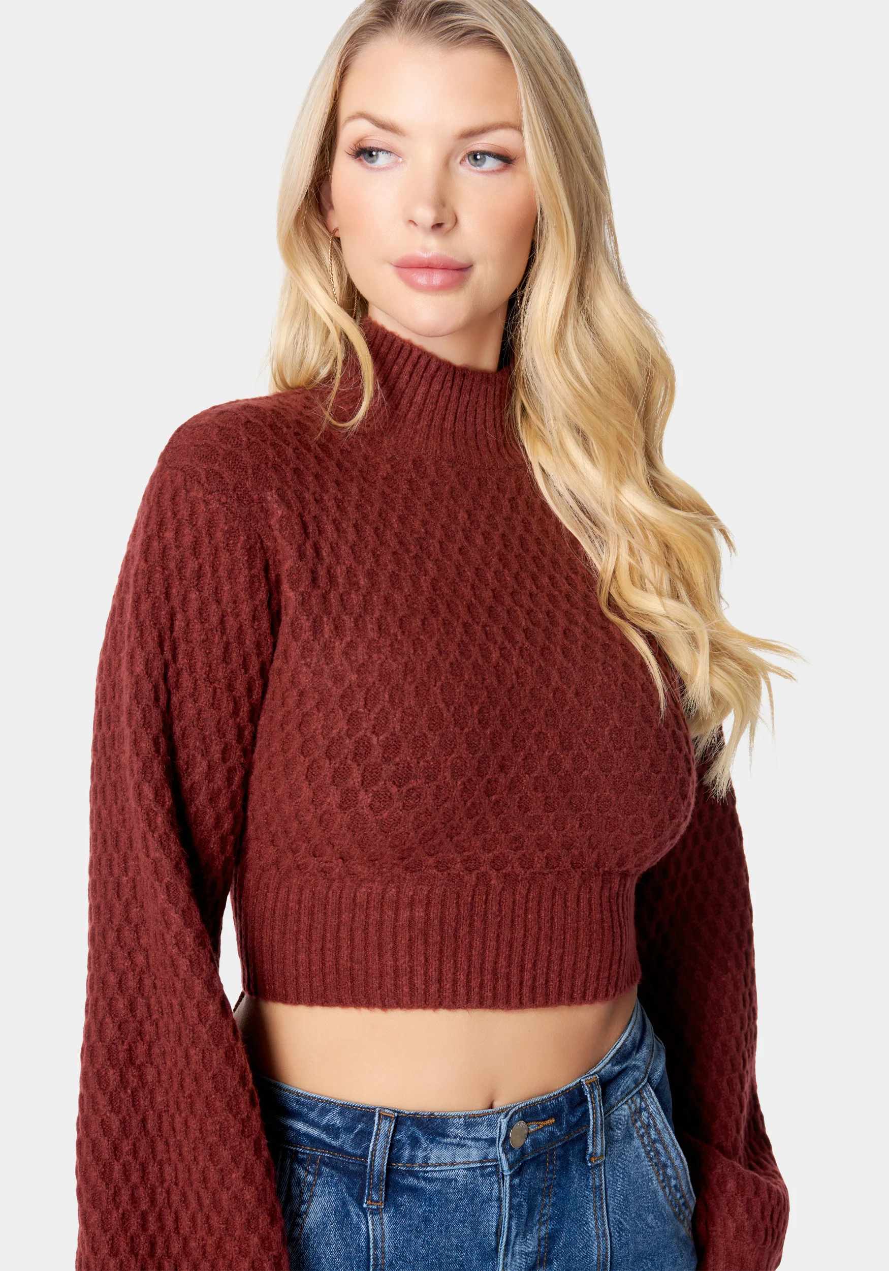 Open Back Mock Neck Sweater - Image 2