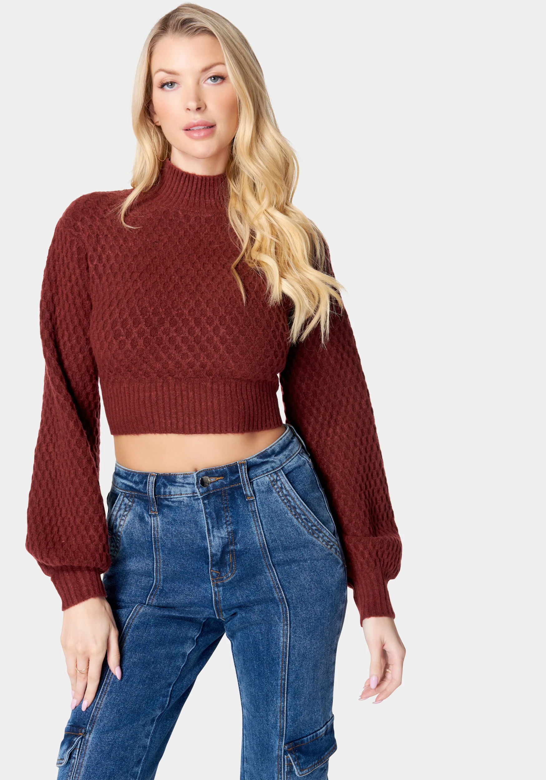 Open Back Mock Neck Sweater - Image 4