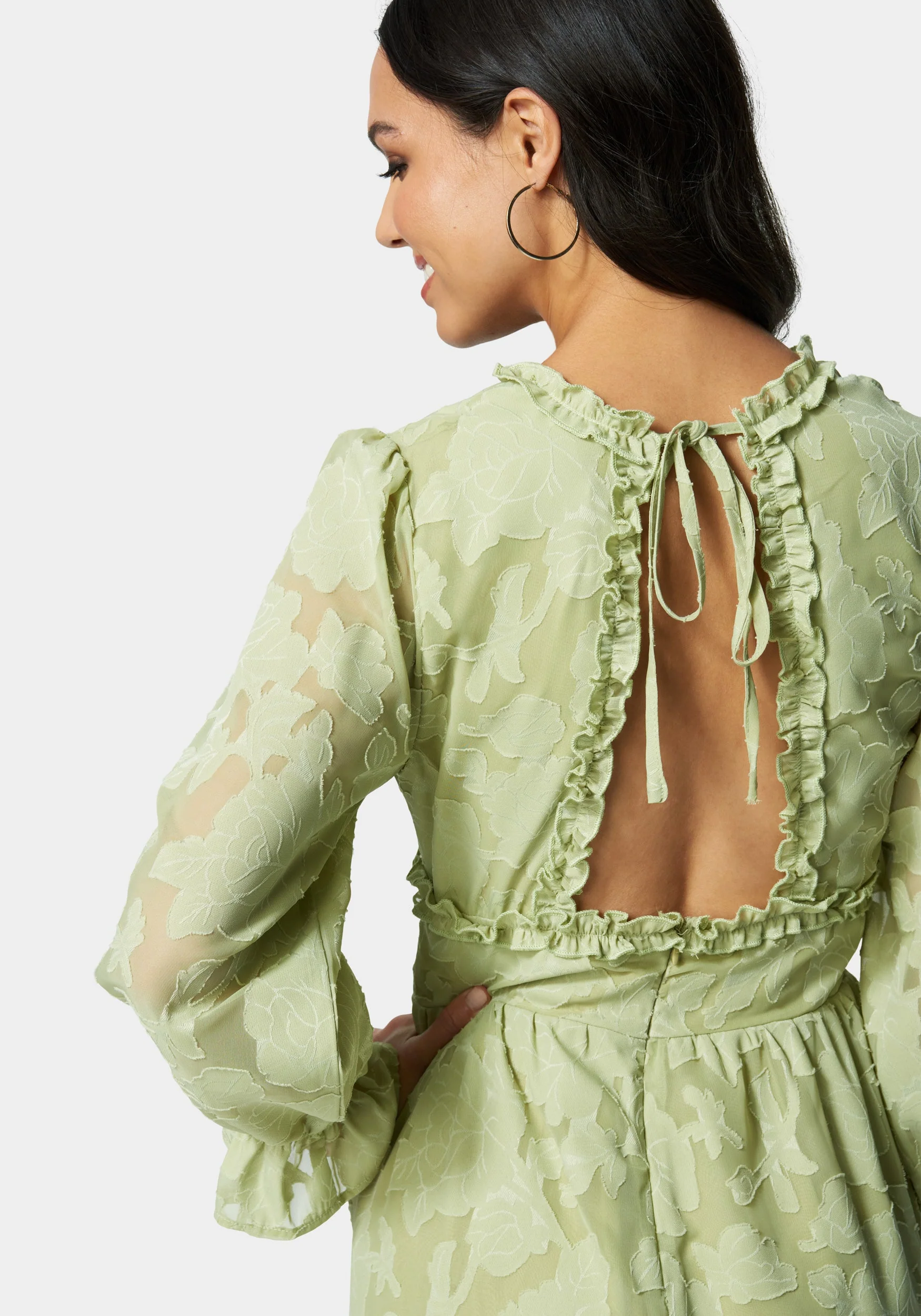 Open Back Ruffle Romper - Image 4