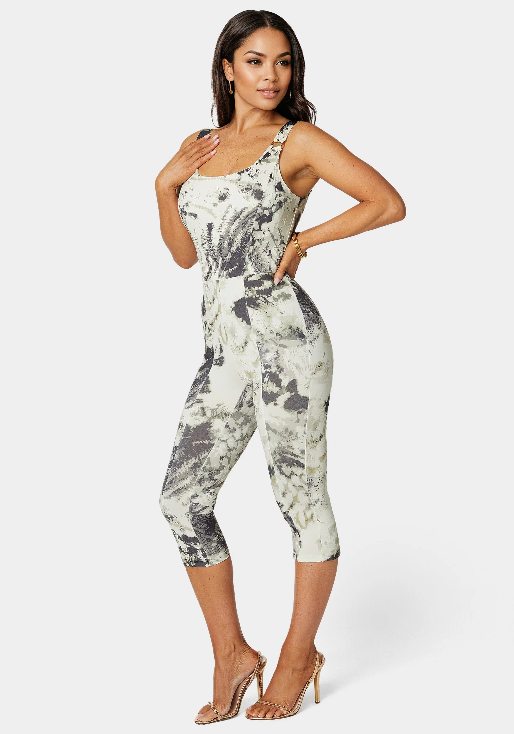 Open Neck Capri Catsuit - Image 2