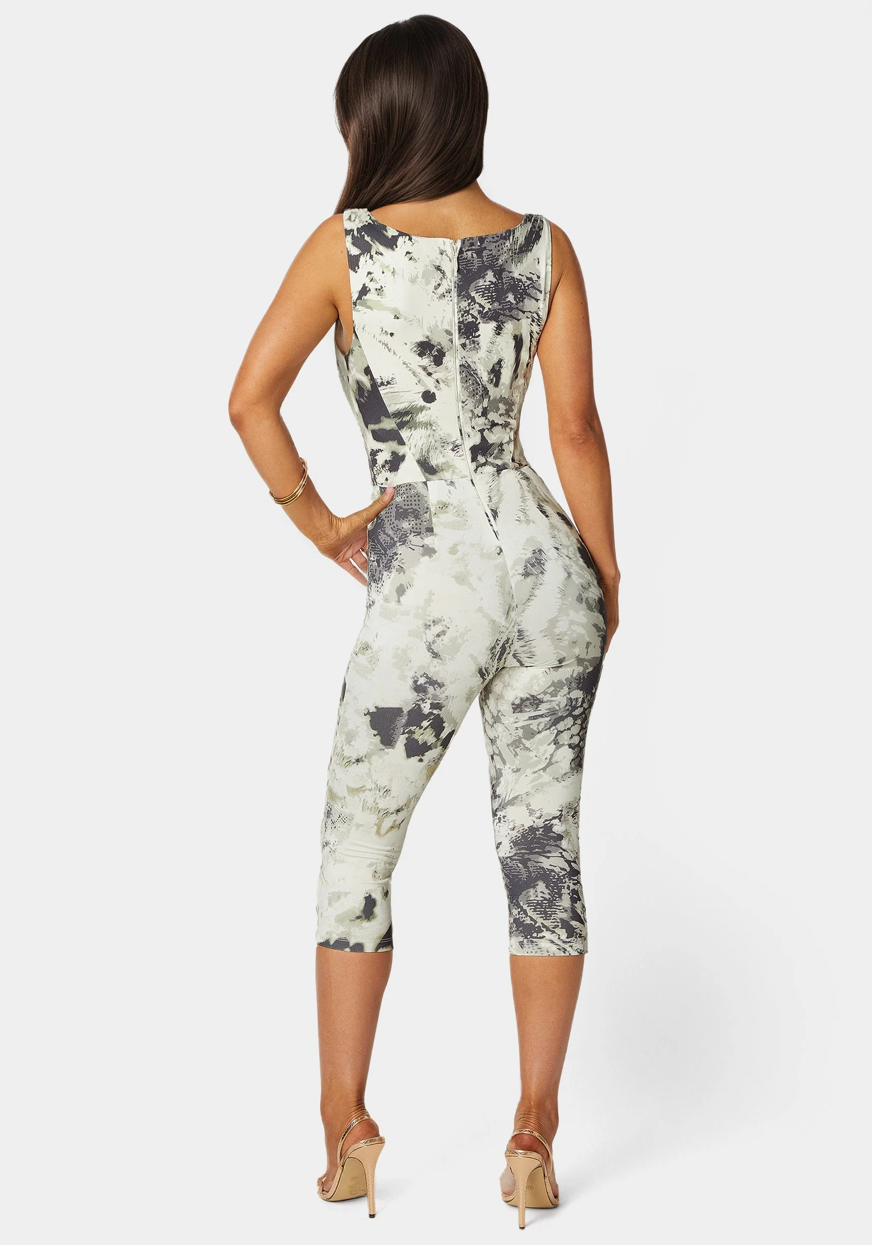 Open Neck Capri Catsuit - Image 3