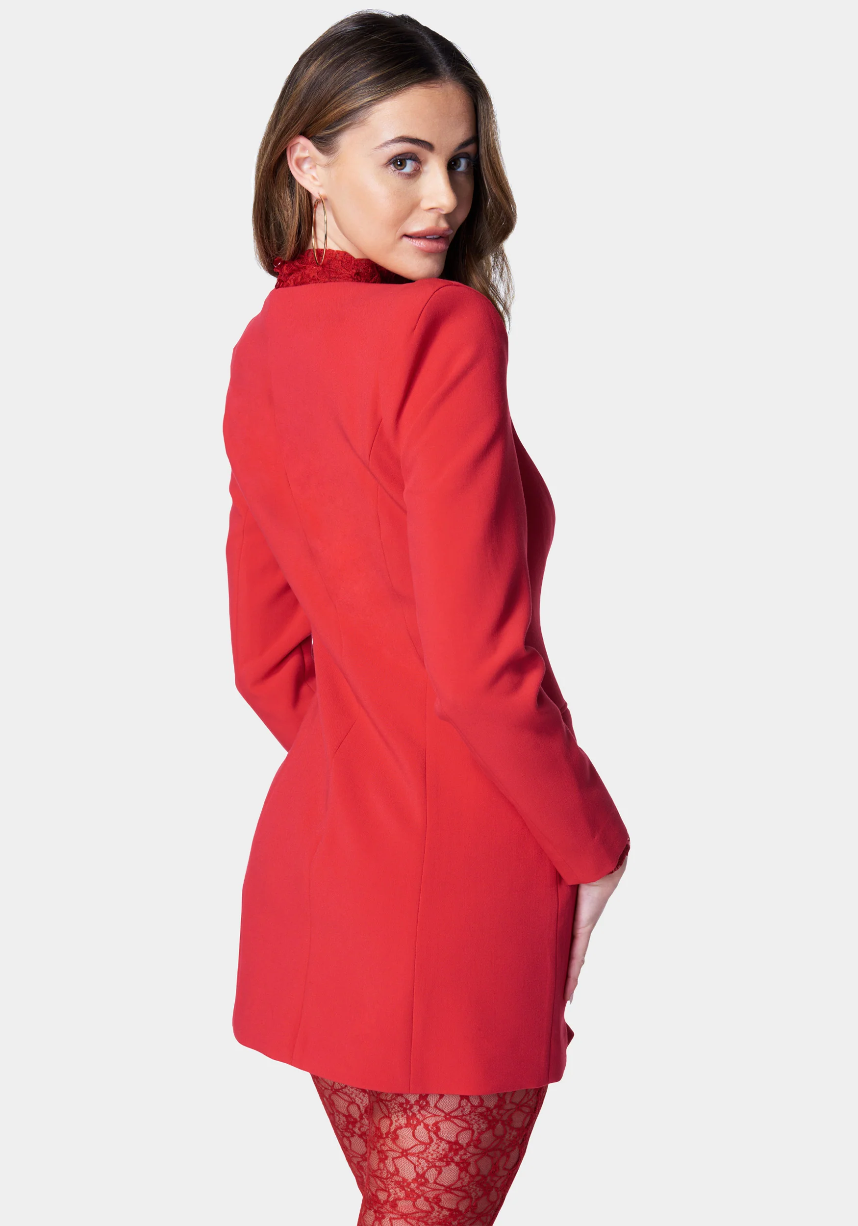 Open Neck Tailored Blazer - Image 3