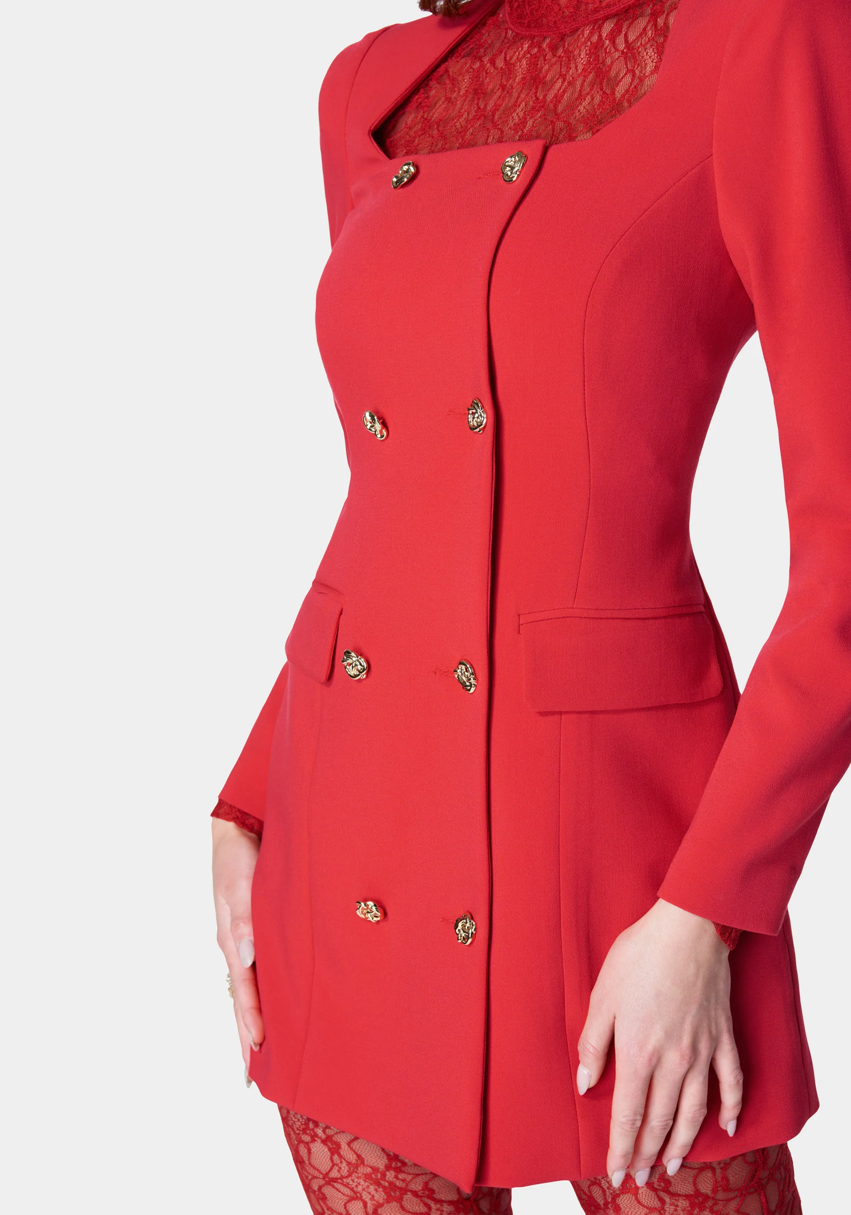 Open Neck Tailored Blazer - Image 4