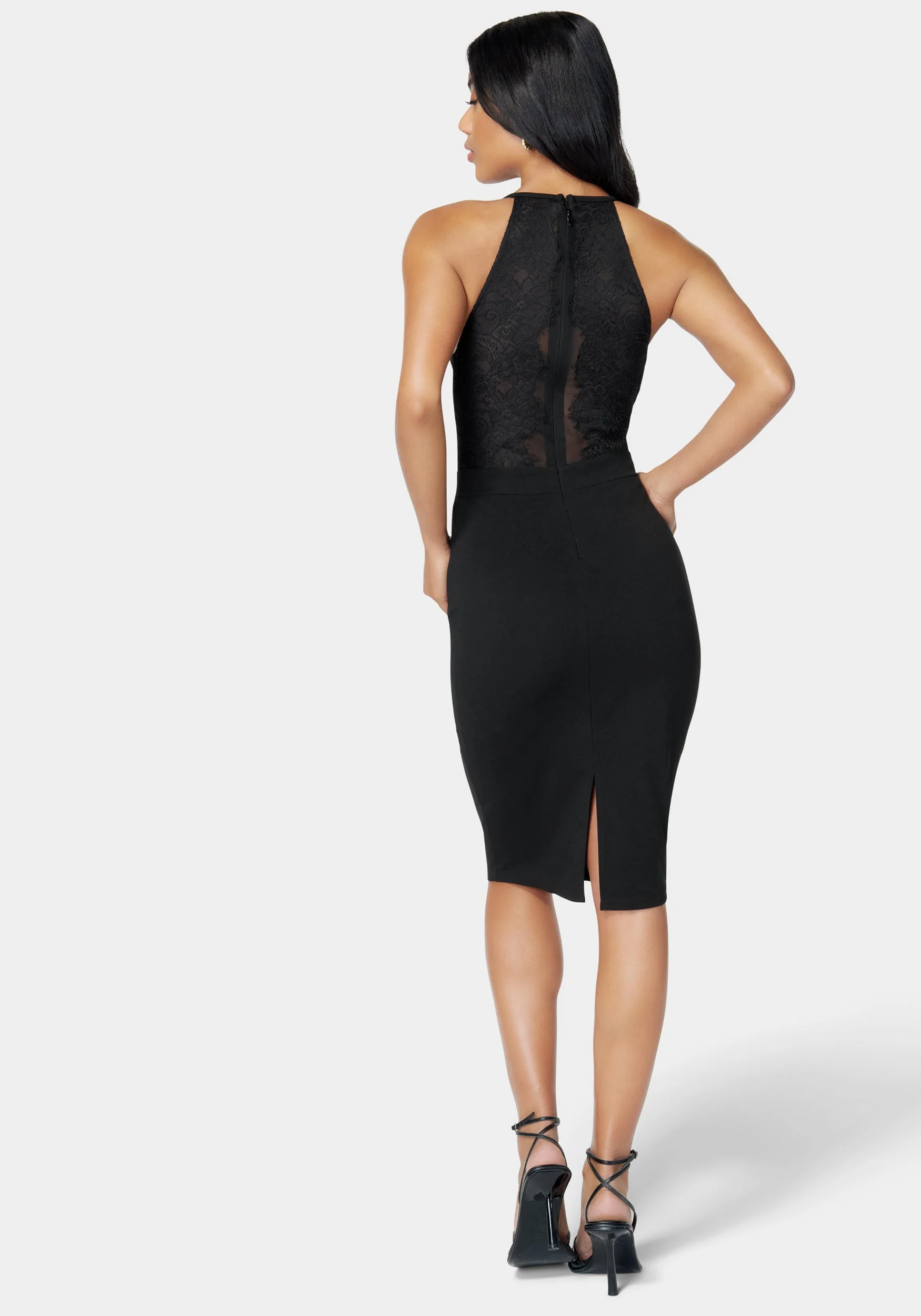 Peekaboo Lace Knit Pencil Dress - Image 3