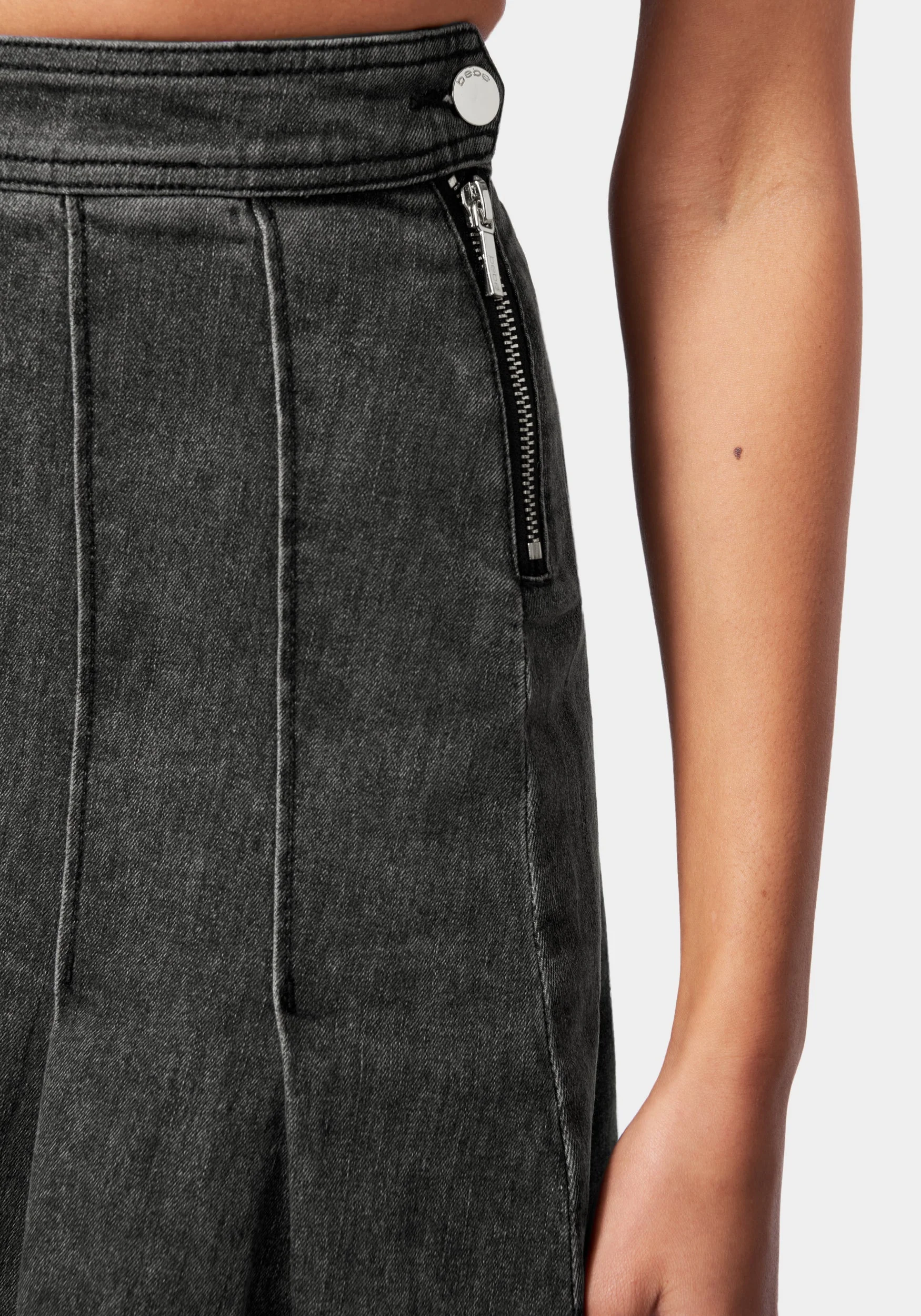 Pleated Denim Skirt - Image 4