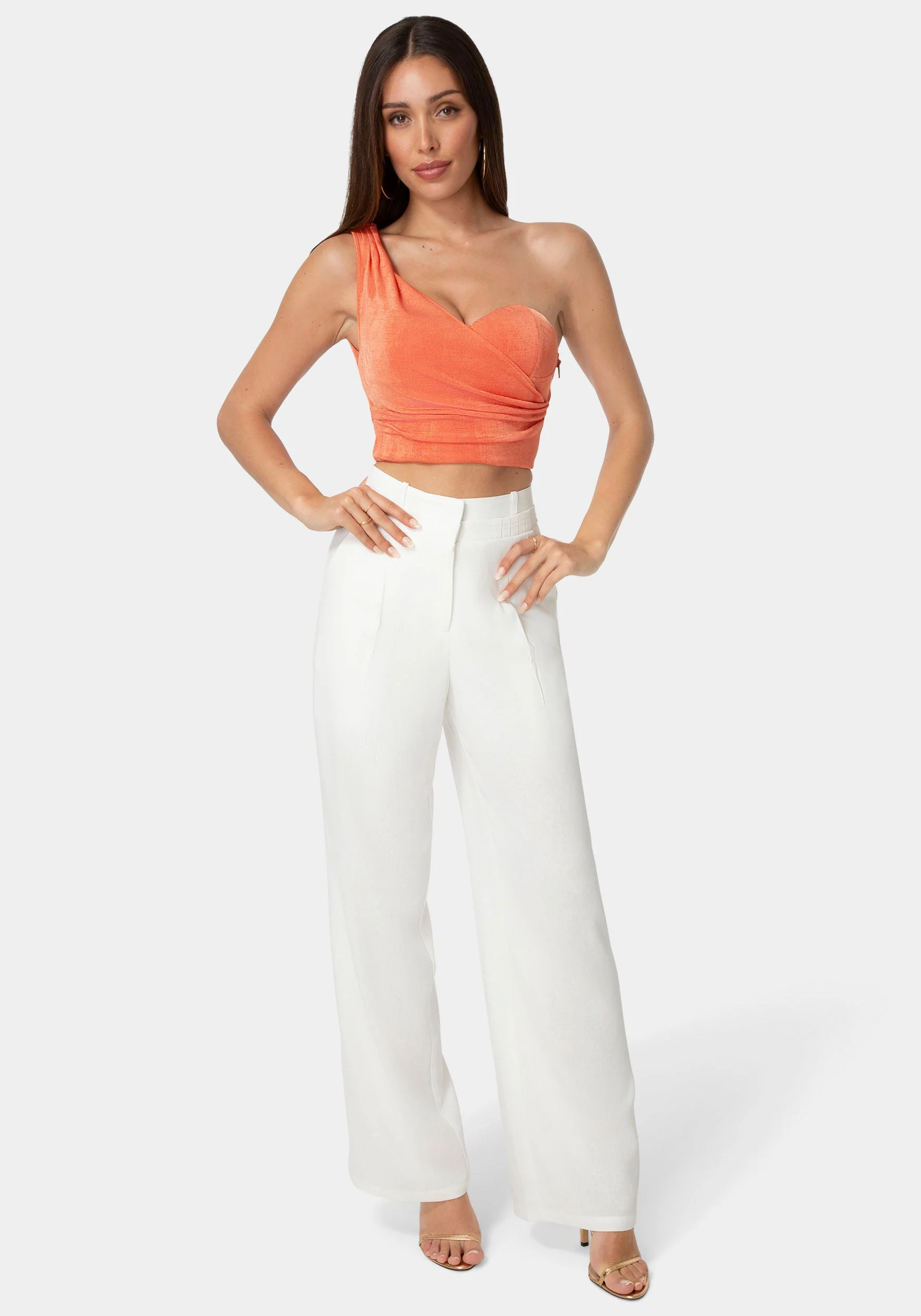 Pleated Linen Wide Leg Pant - Image 2