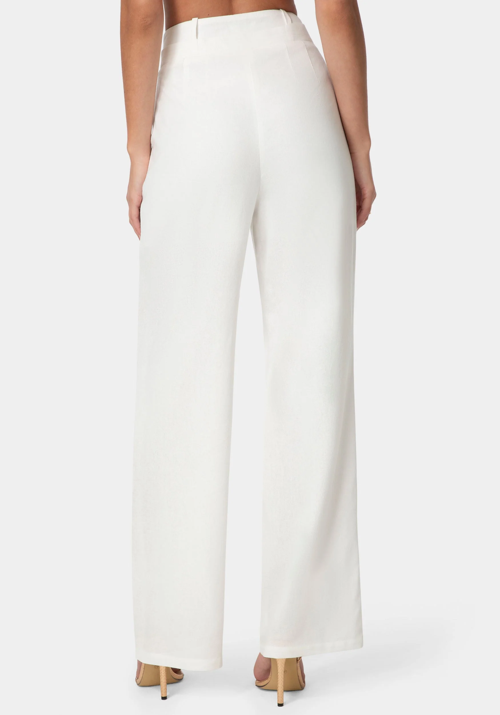 Pleated Linen Wide Leg Pant - Image 3