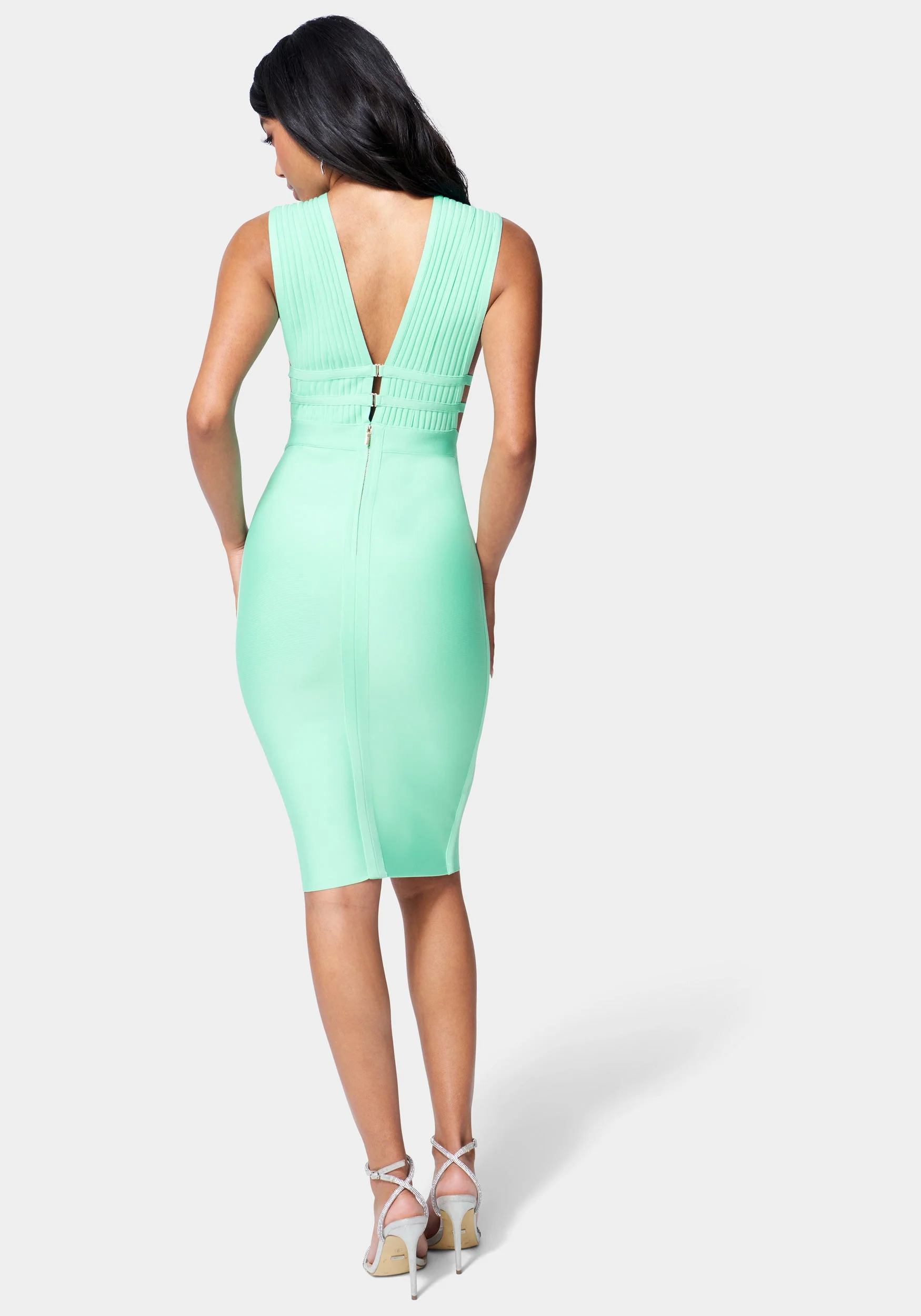 Plunge Neck Bandage Dress - Image 3