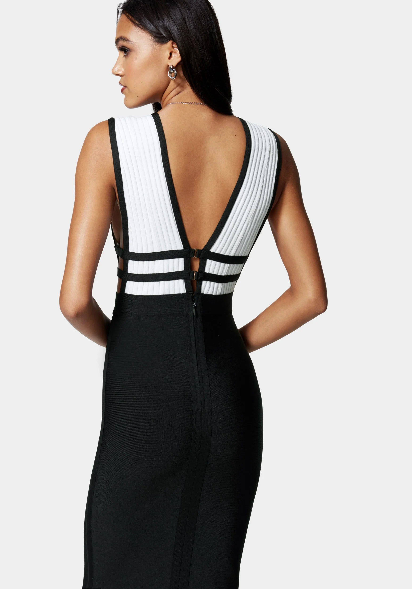 Plunge Neck Bandage Dress - Image 3