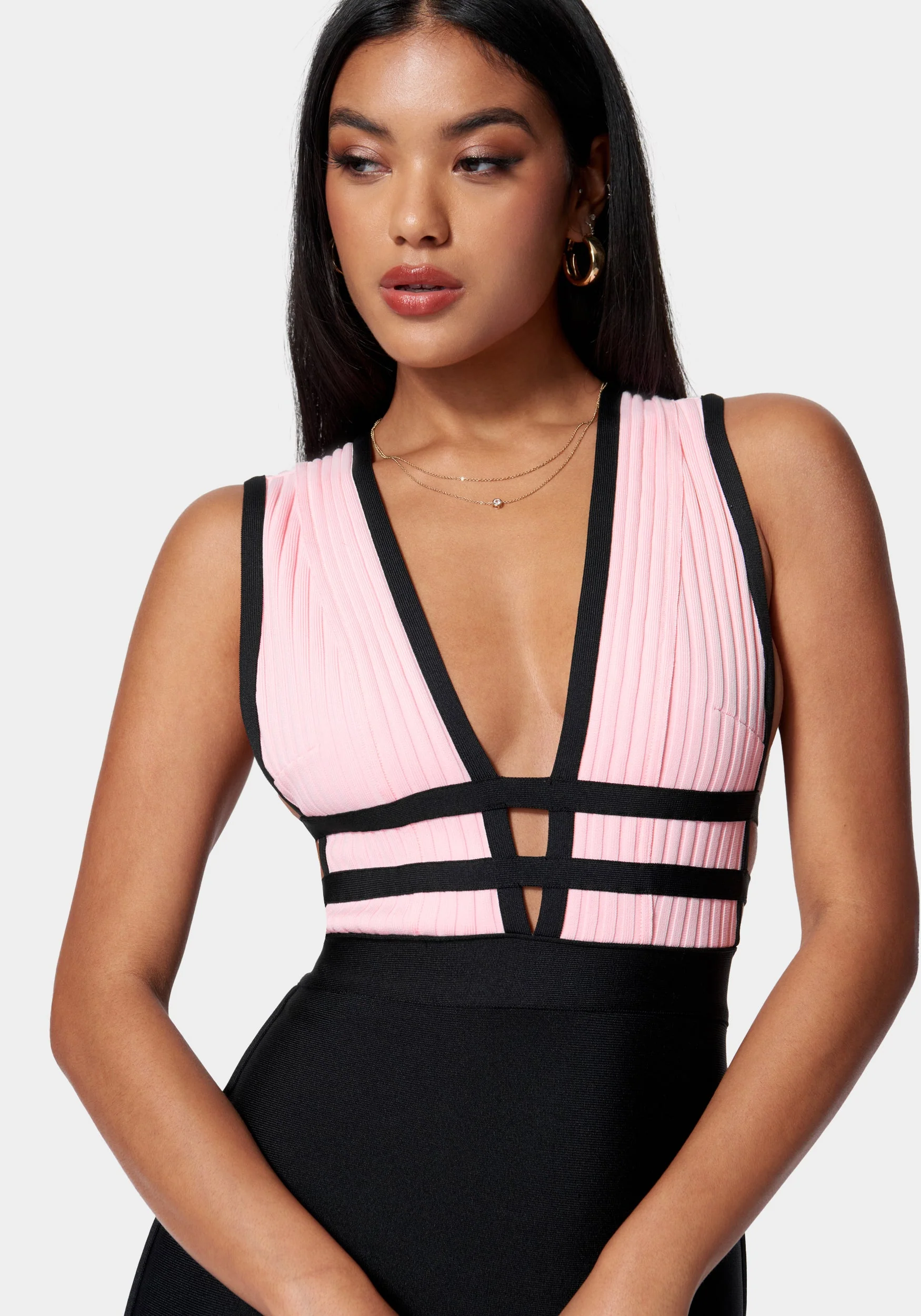 Plunge Neck Bandage Dress - Image 4