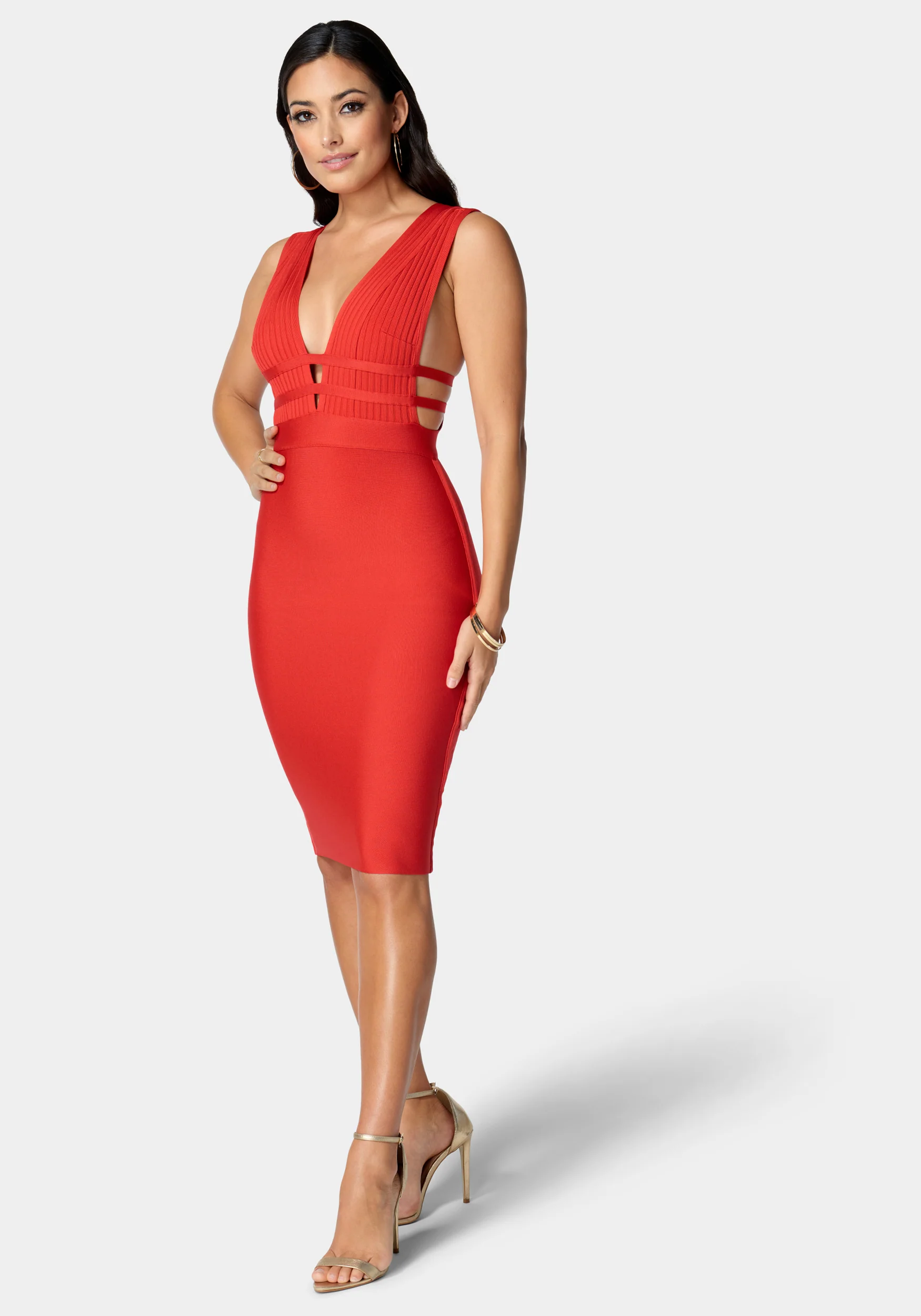 Plunge Neck Bandage Dress - Image 2