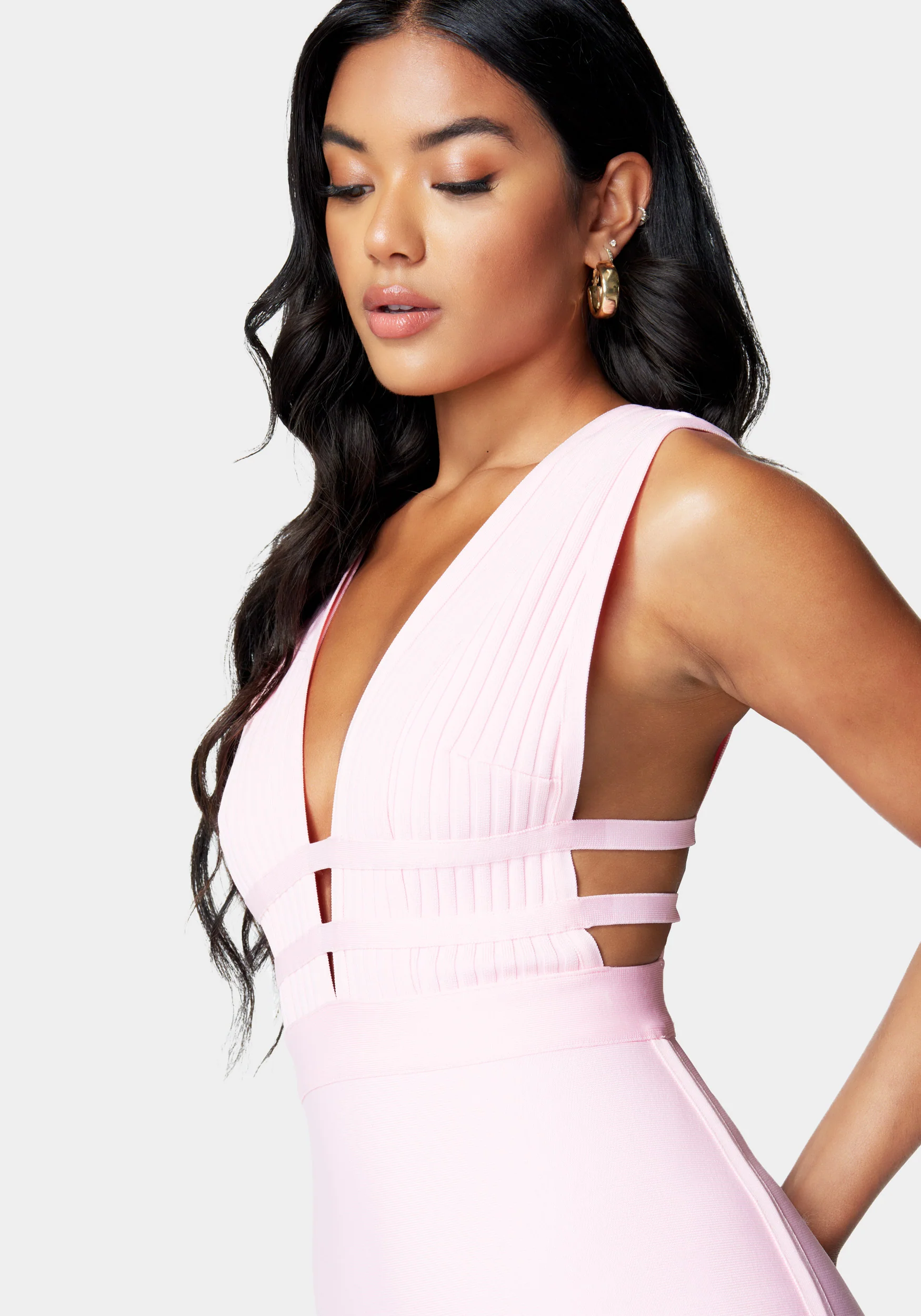 Plunge Neck Bandage Dress - Image 4