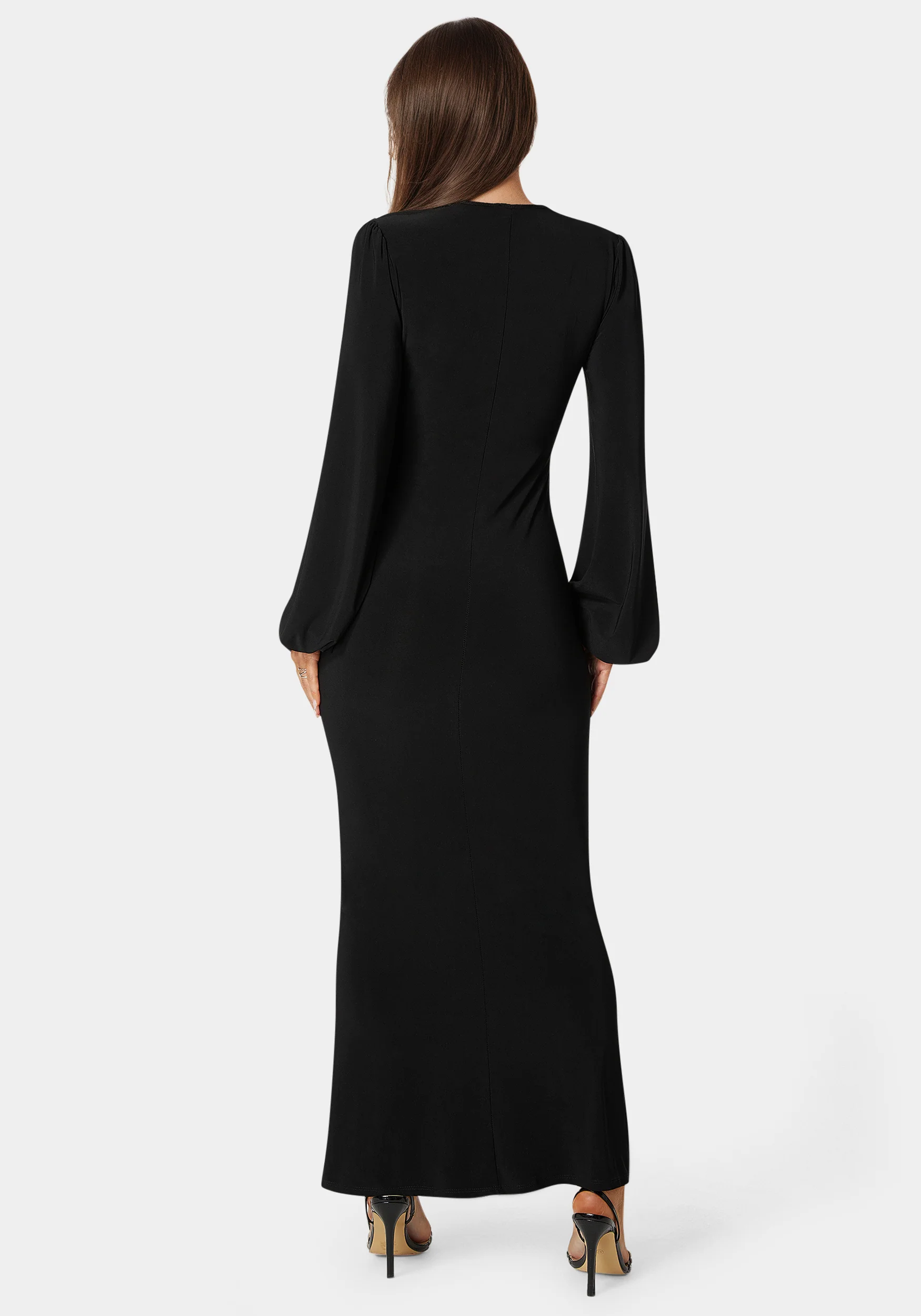 Poet Sleeve Tie Neck Maxi Dress - Image 4