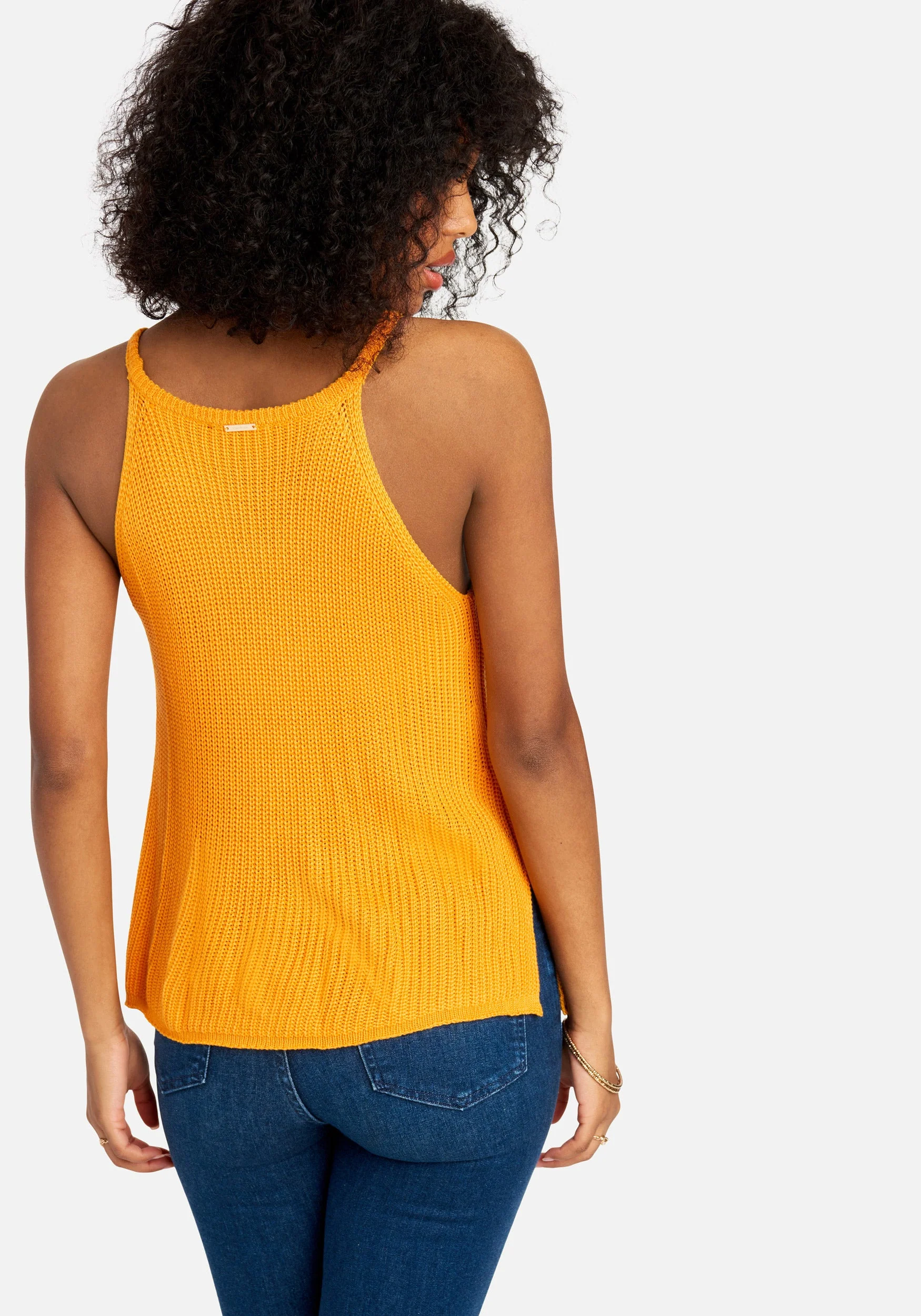Pointelle Halter Sweater Top - Image 3