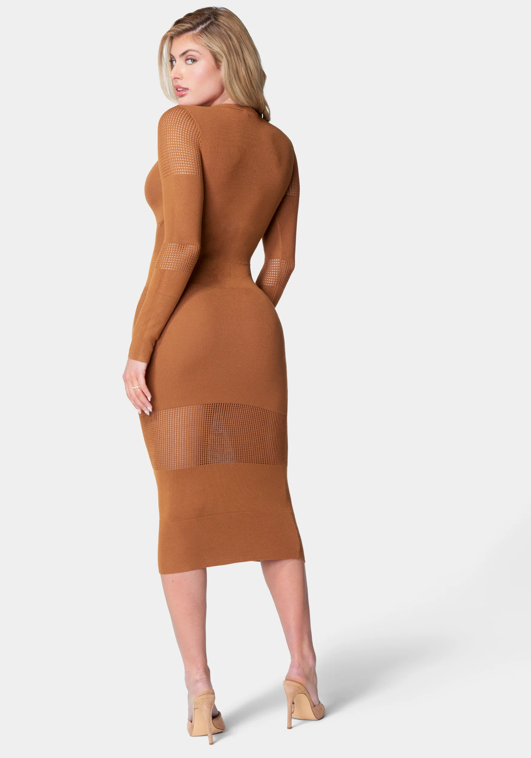 Pointelle Panel Midi Dress - Image 3