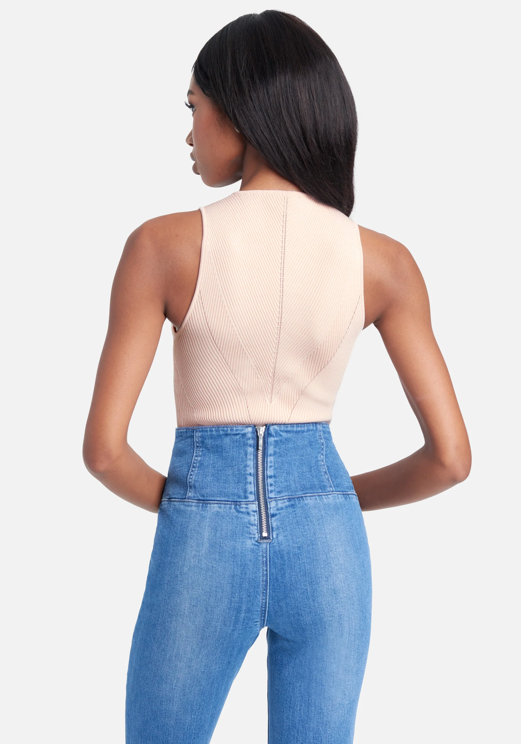 Pointelle Stitch Detail Sweater Top - Image 3