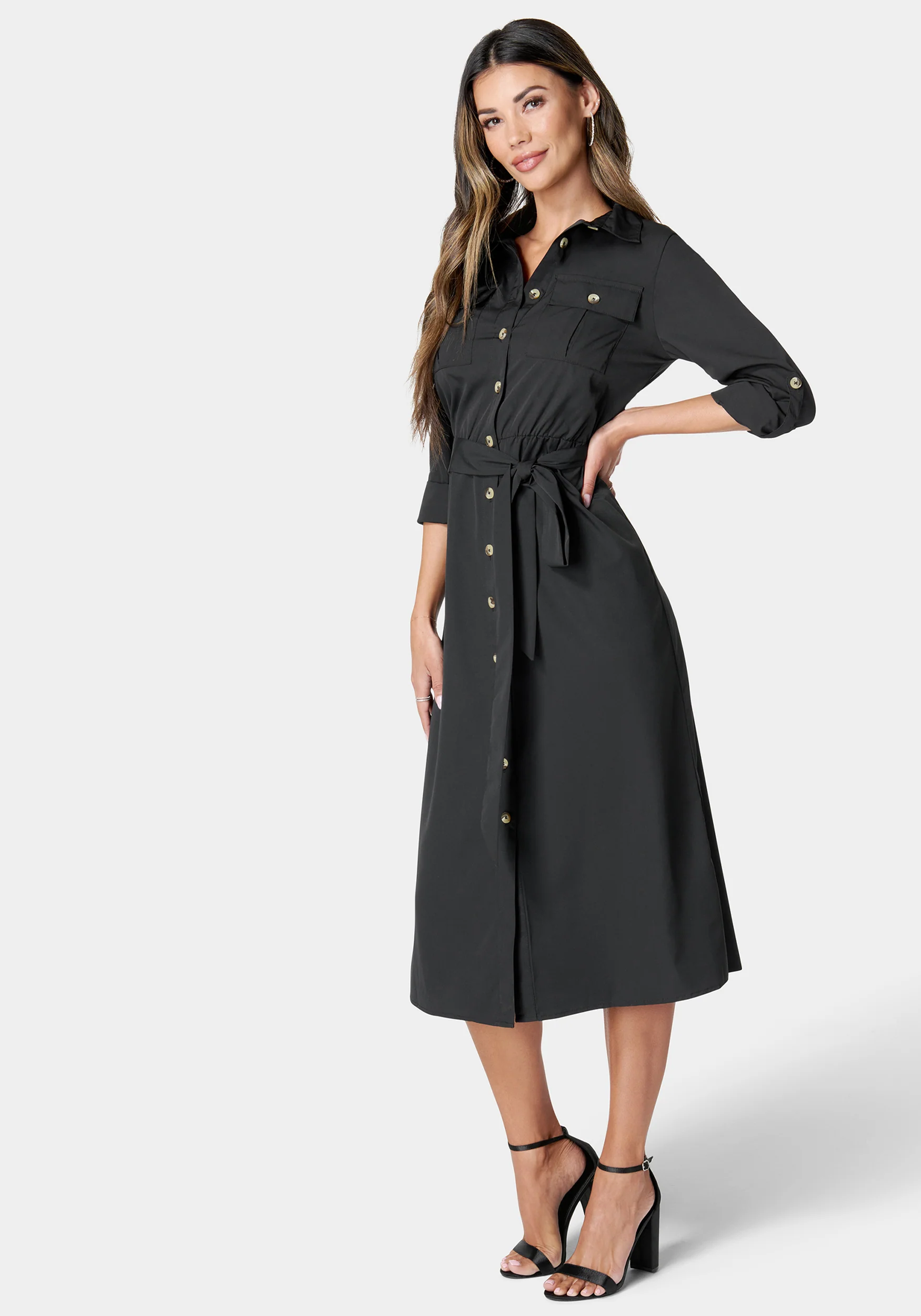 Poly Crepe Button Dress - Image 2
