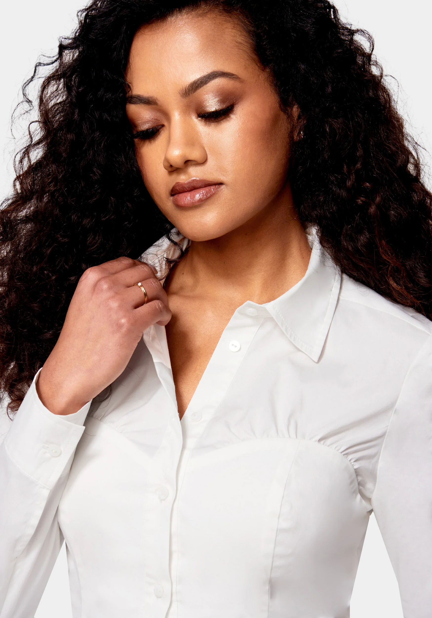Poplin Bustier Illusion Blouse - Image 4