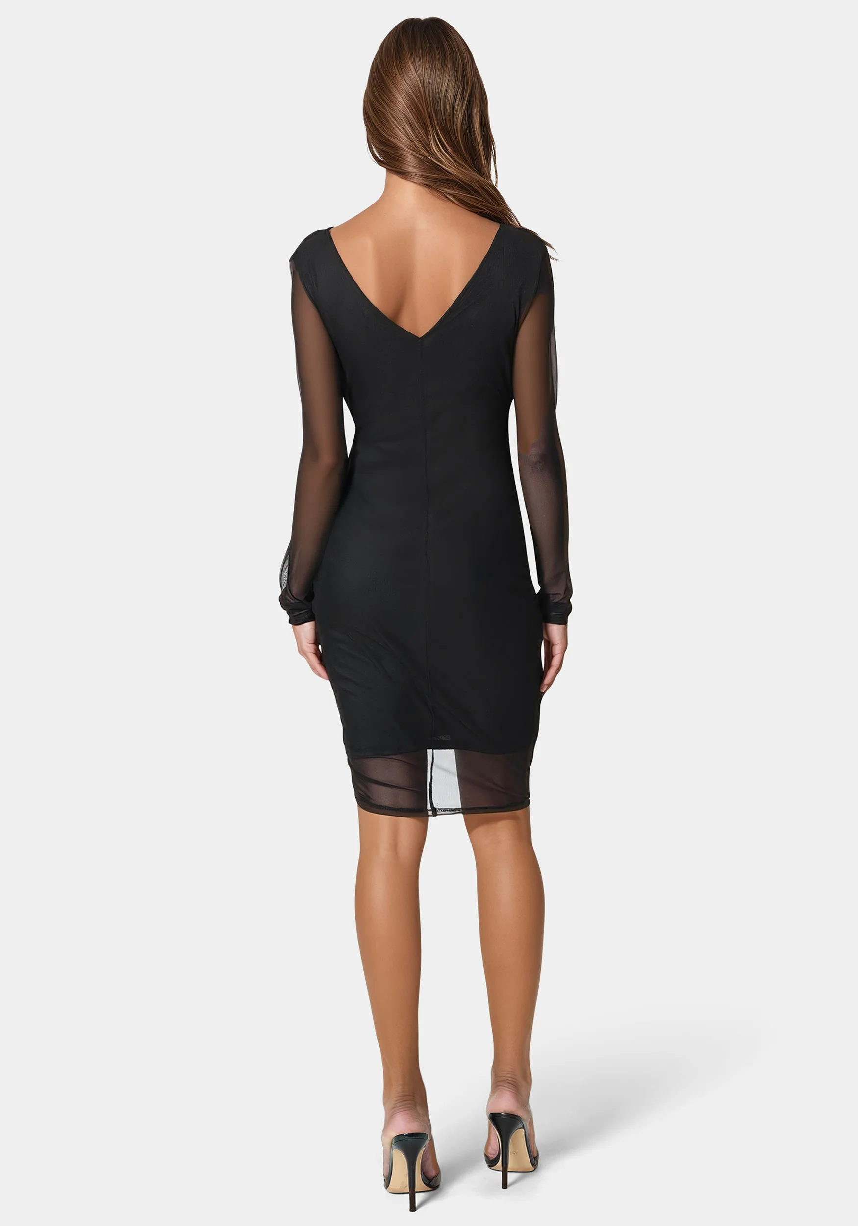 Powermesh Midi Dress With Side Shirring - Image 3