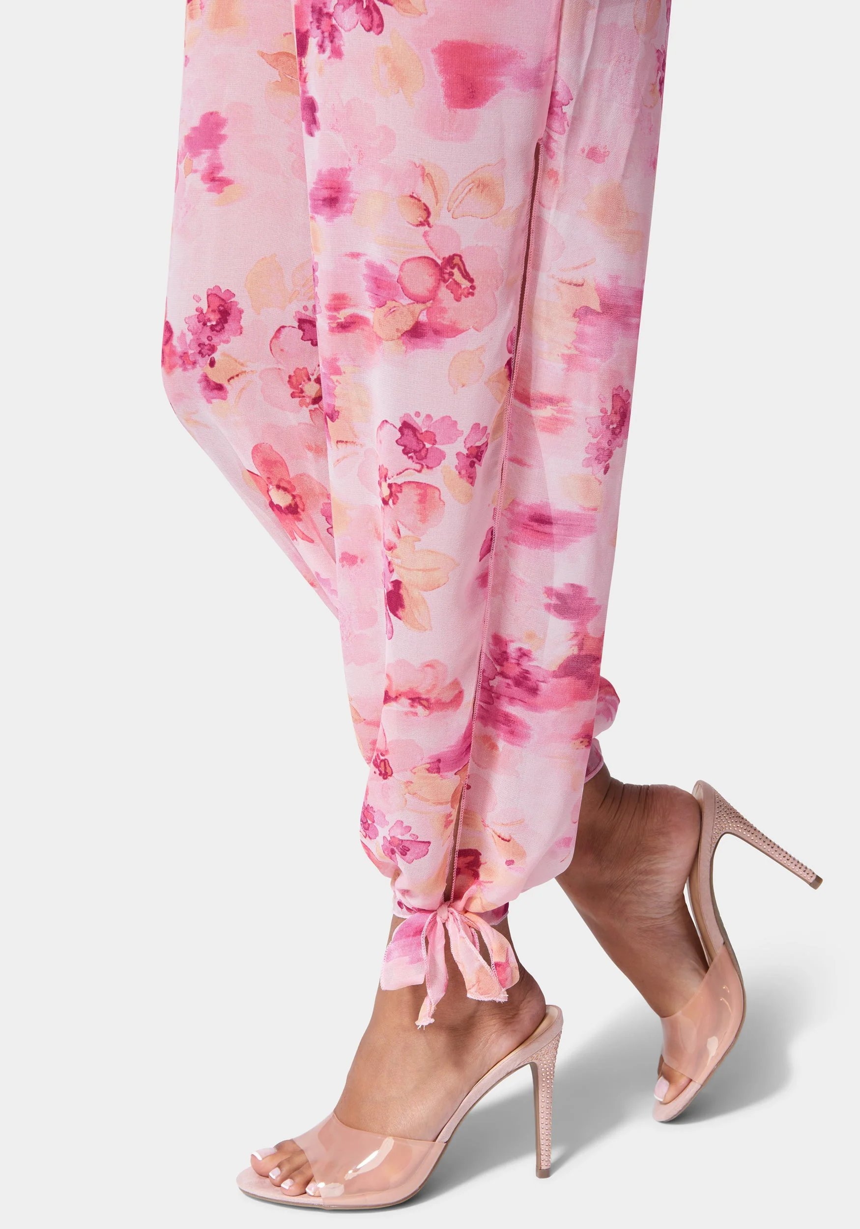 Printed Ankle Tie Jumpsuit - Image 4