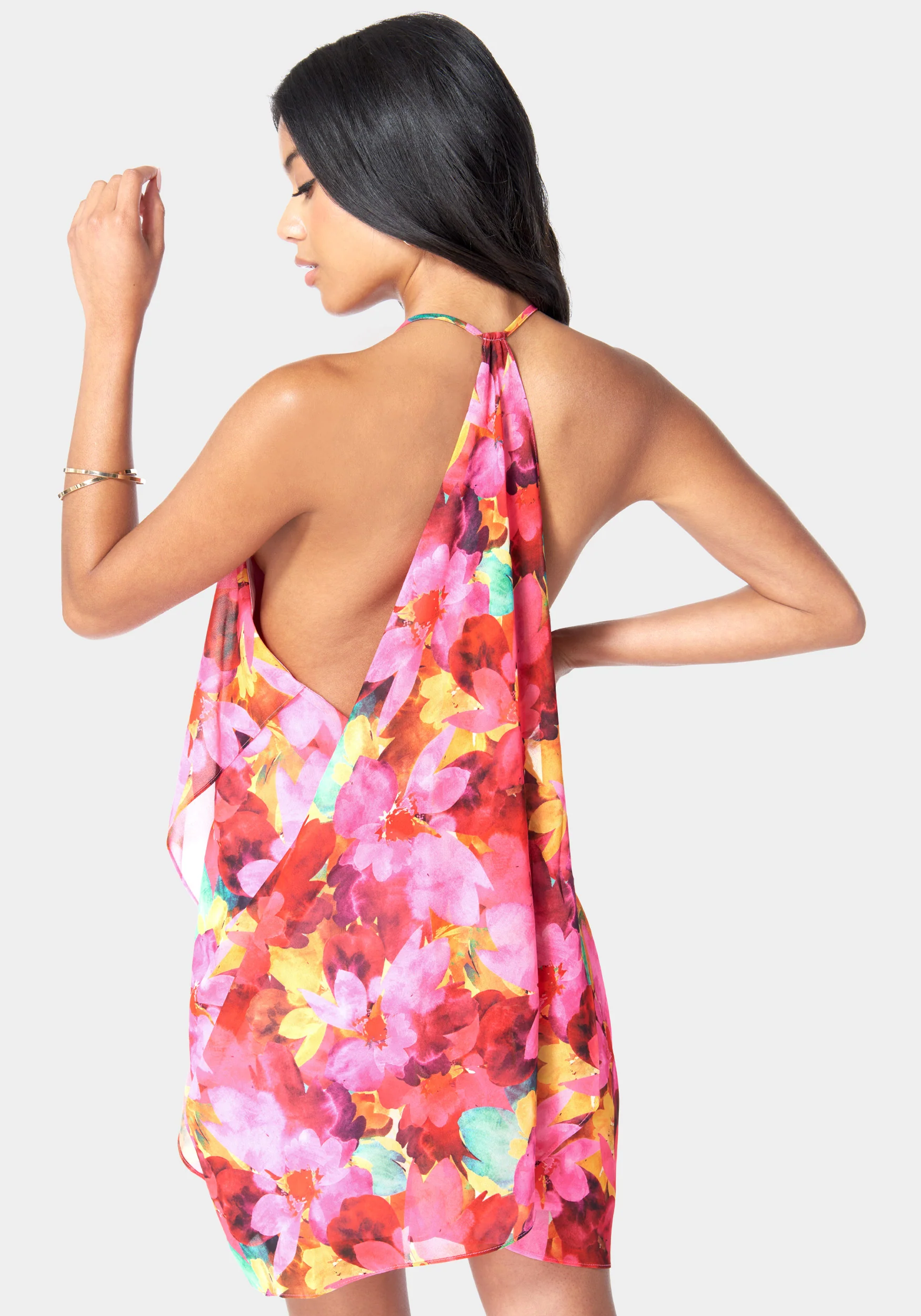 Printed Drape Shift Dress - Image 3