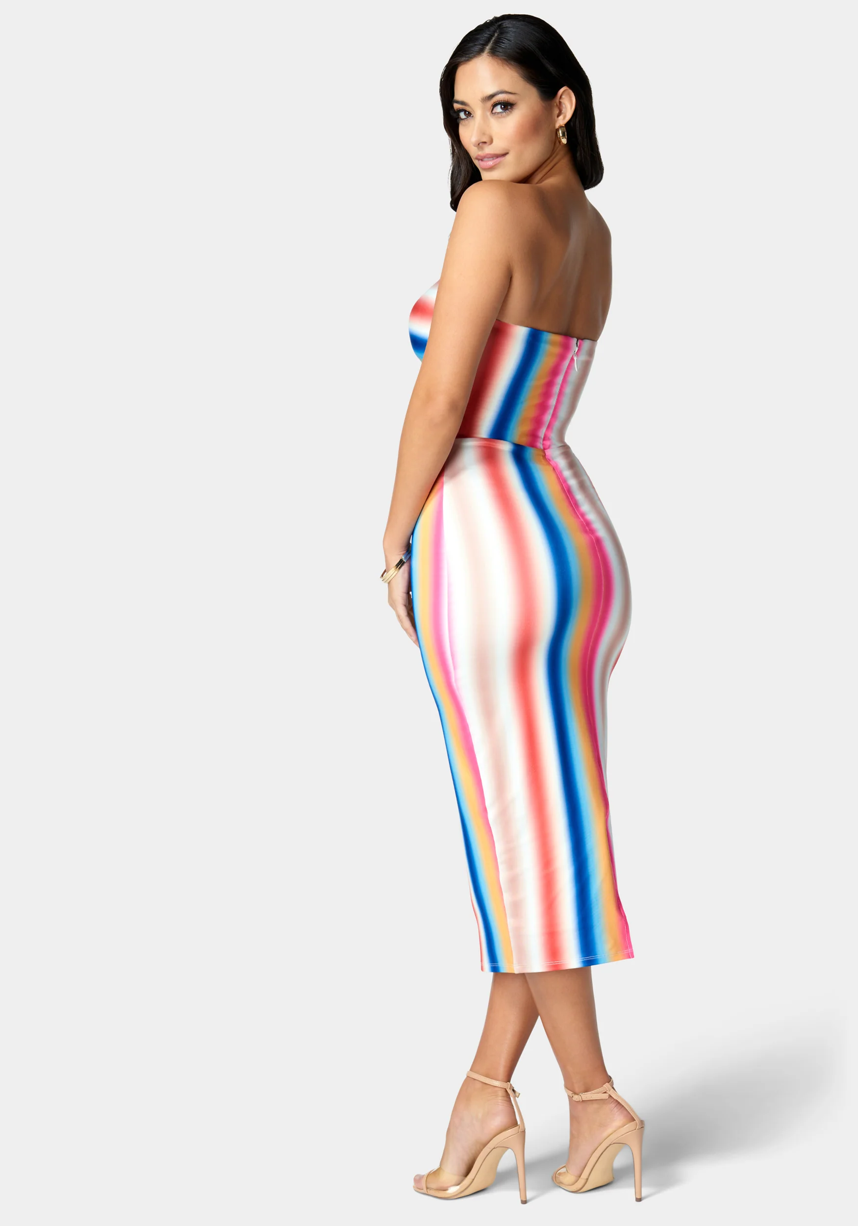 Printed Front Cutout Midi Dress - Image 3