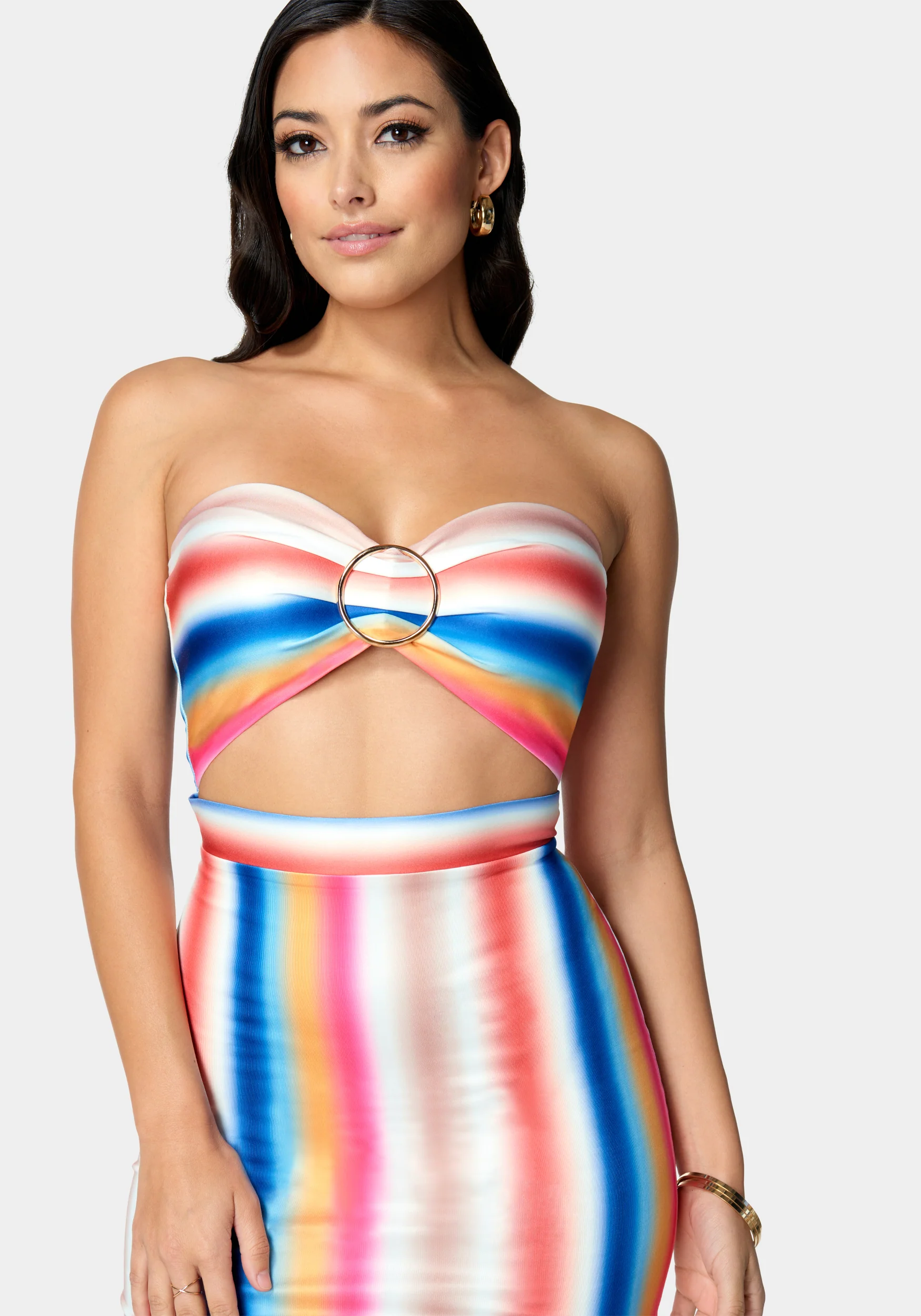 Printed Front Cutout Midi Dress - Image 4