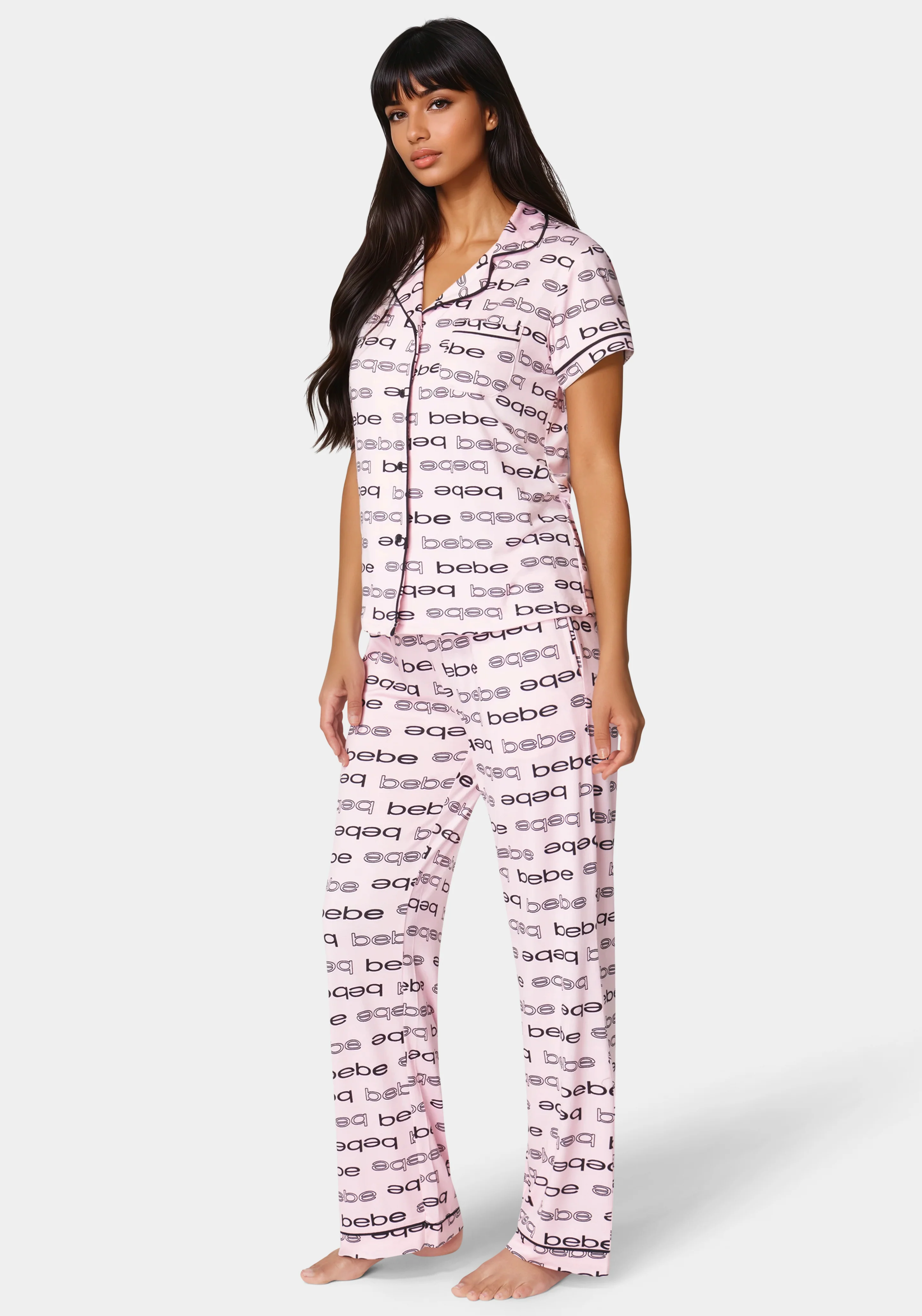 Printed Notch Collar Pant Set - Image 2