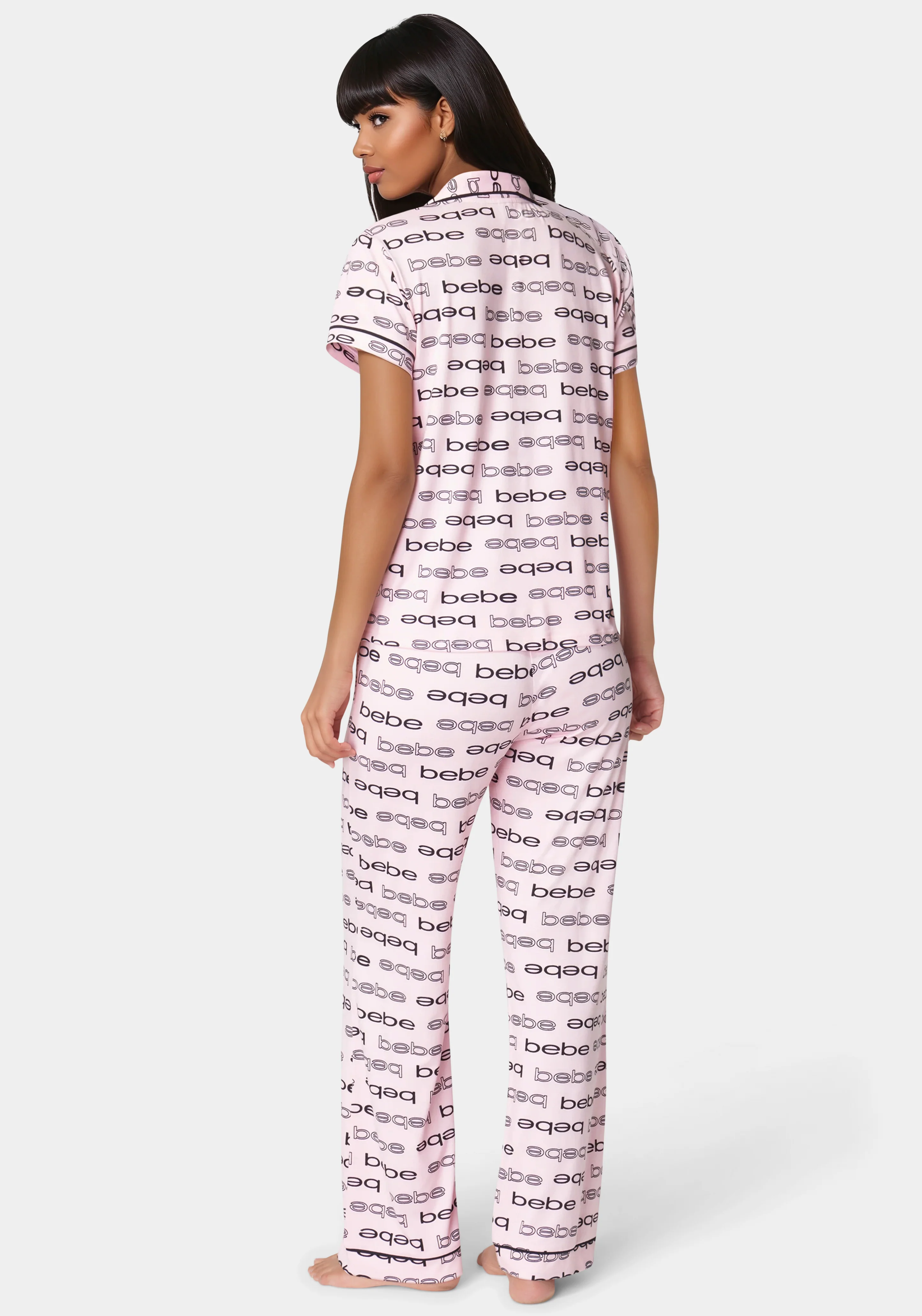 Printed Notch Collar Pant Set - Image 3