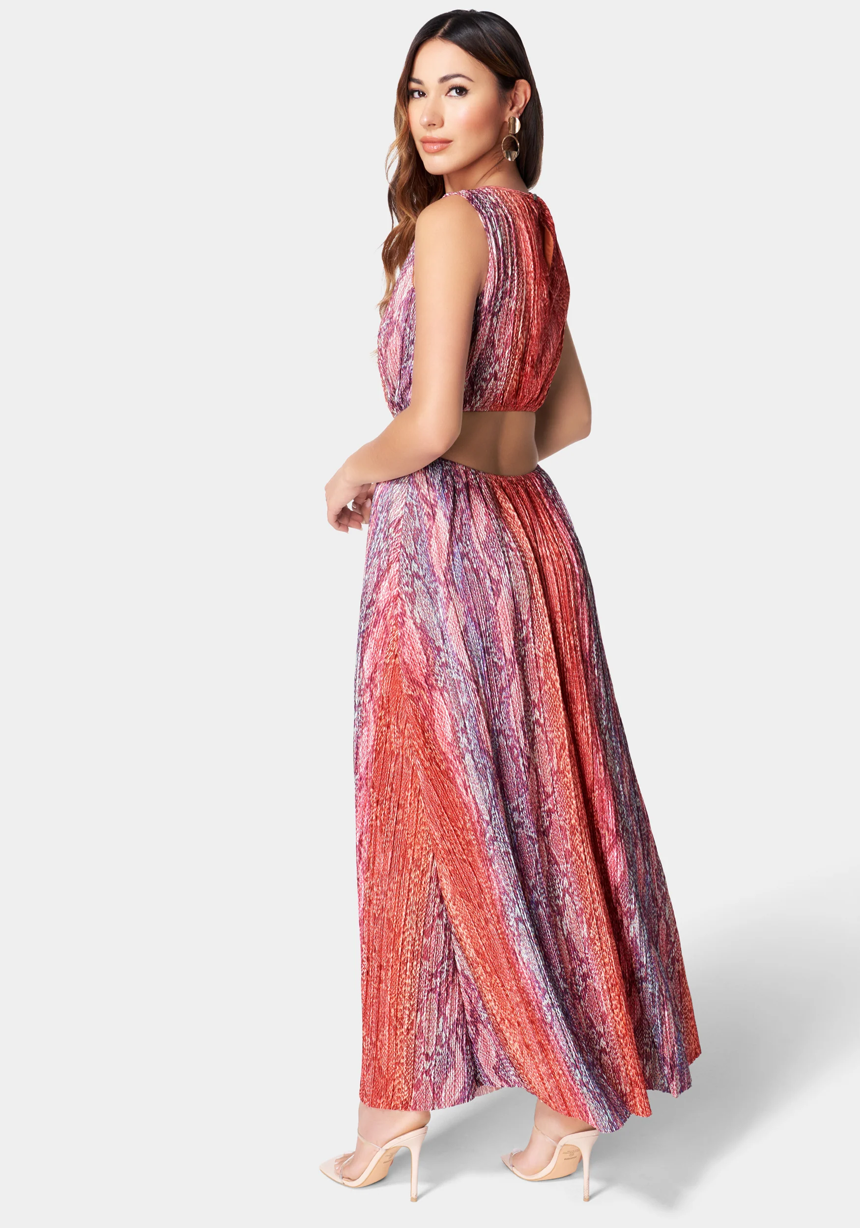 Printed Pleated Cut Out Maxi - Image 2