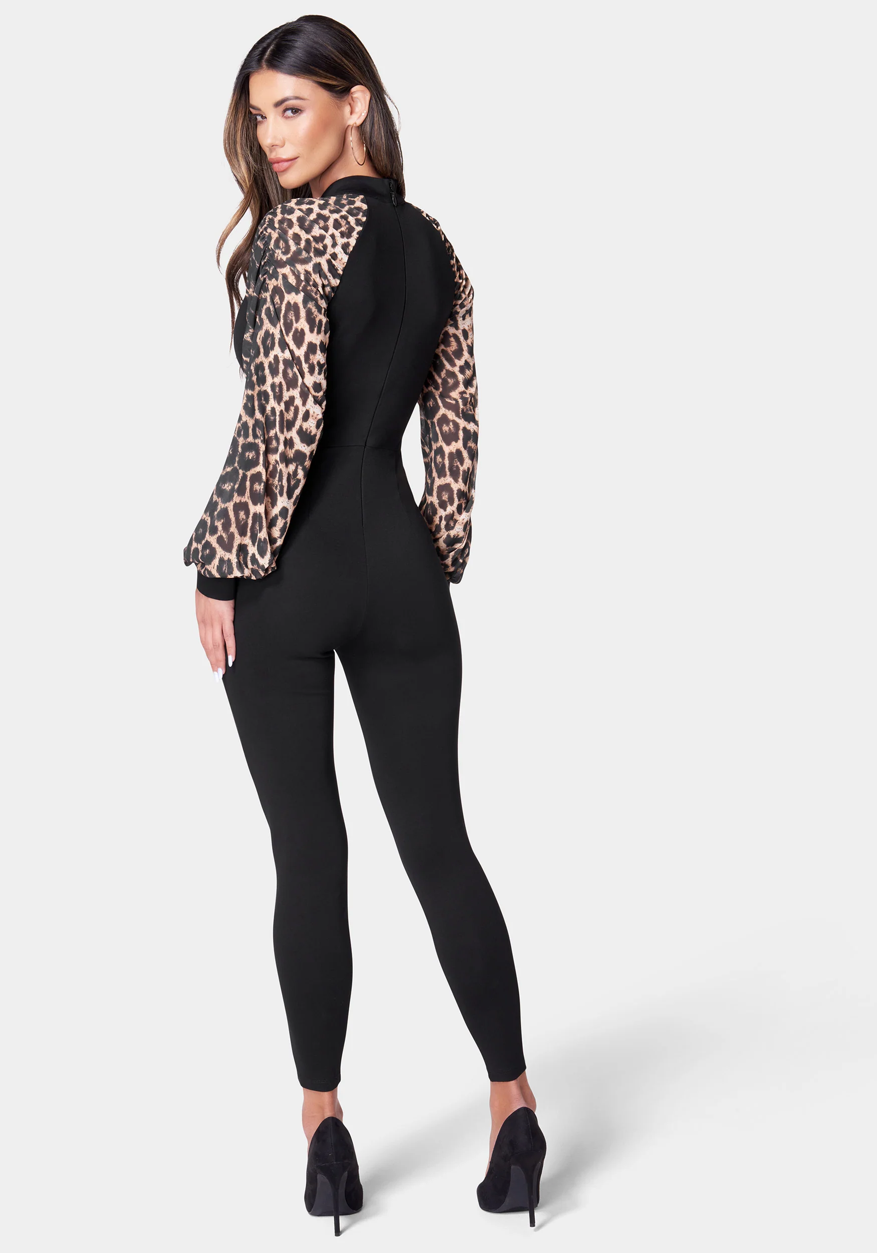 Printed Puff Sleeve Catsuit - Image 3