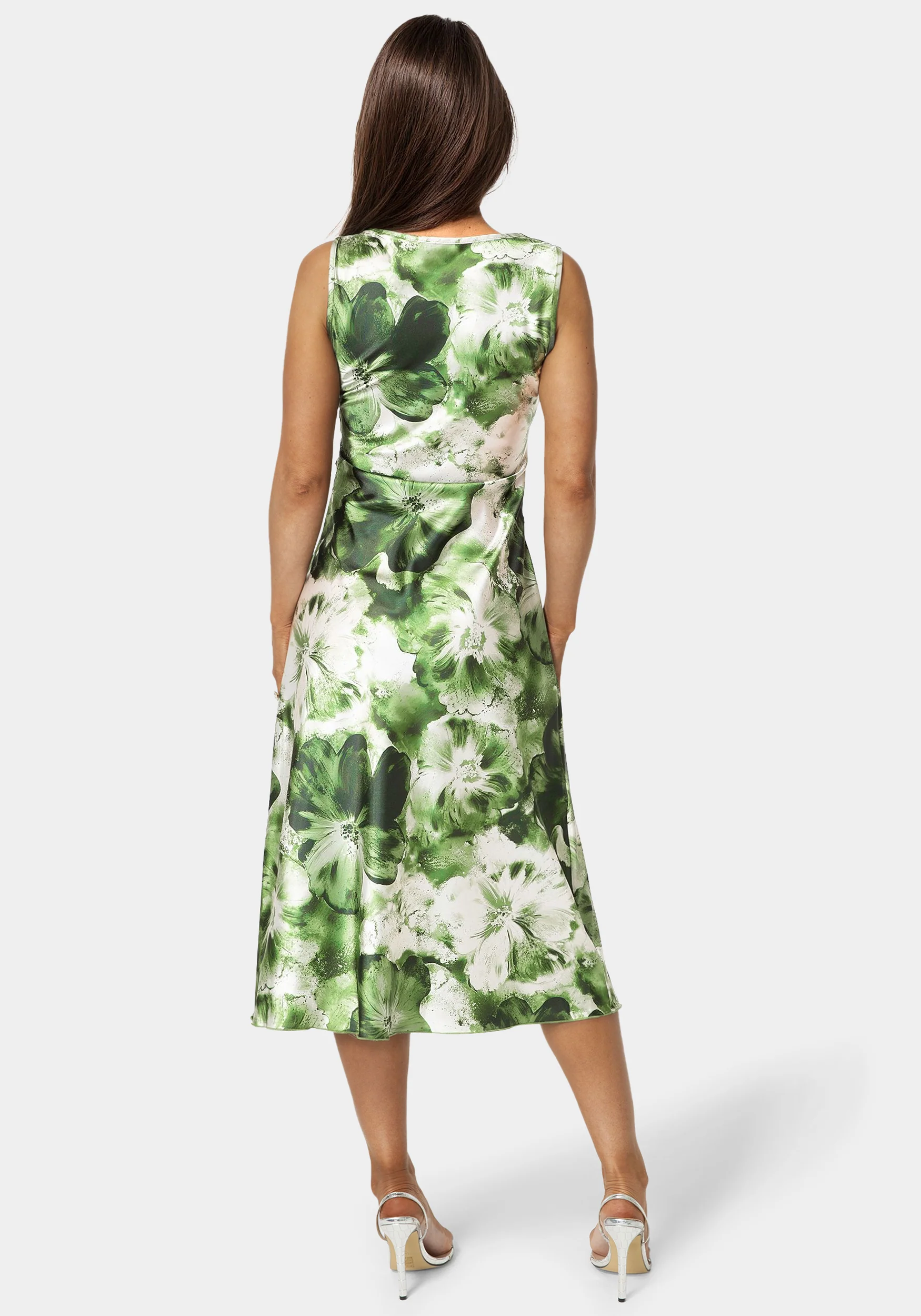 Printed Satin Cowl Maxi Dress - Image 3
