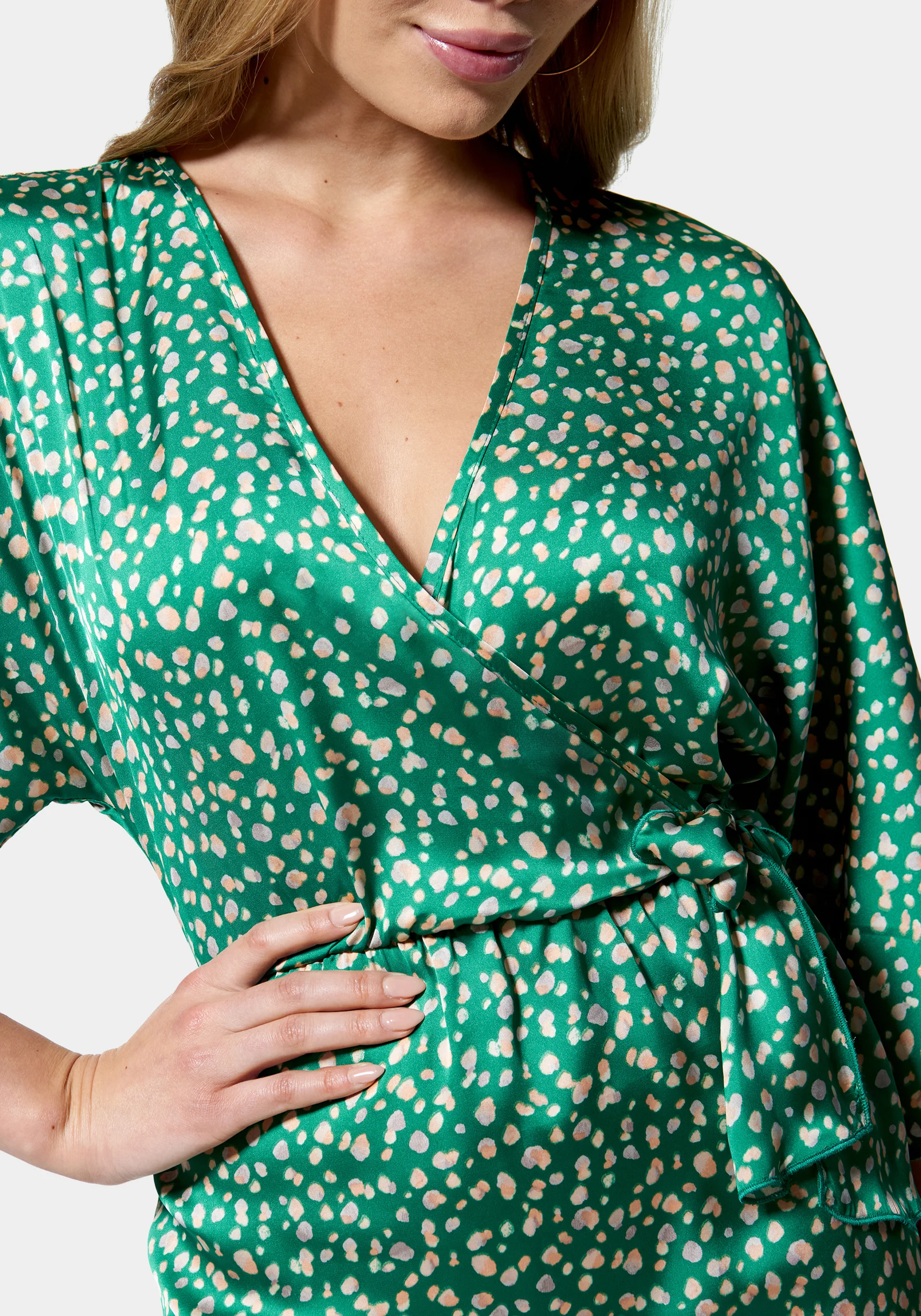 Printed Satin Kimono - Image 4
