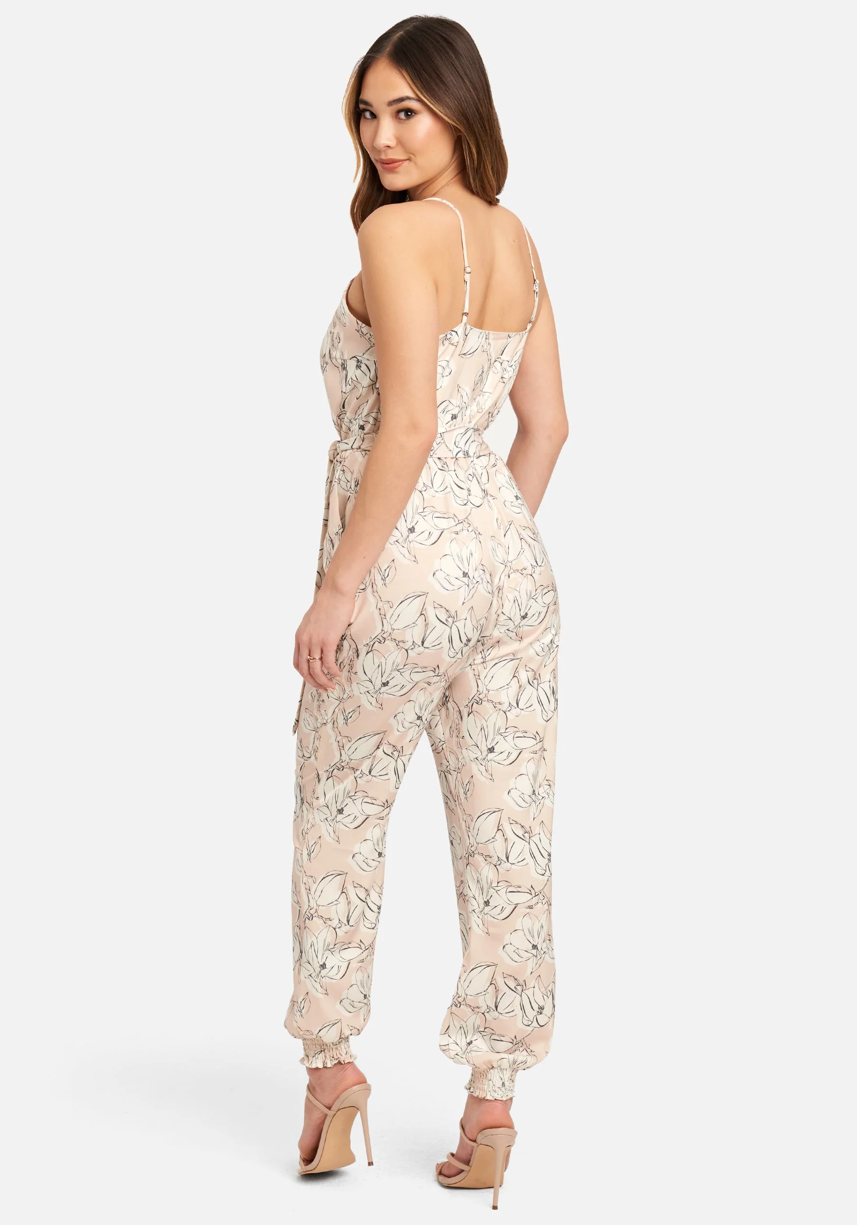Printed Satin Wrap Top Jumpsuit - Image 3