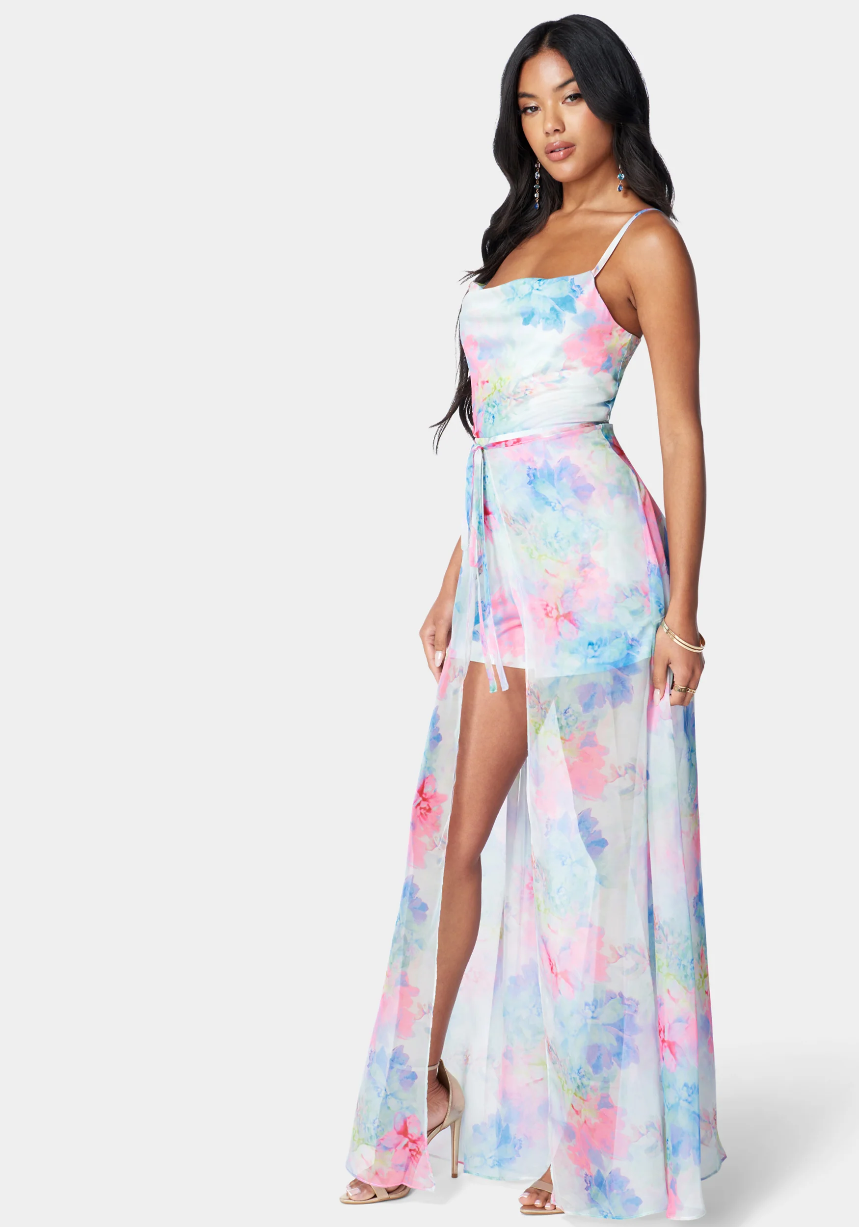Removable Printed Long Skirt Romper - Image 2
