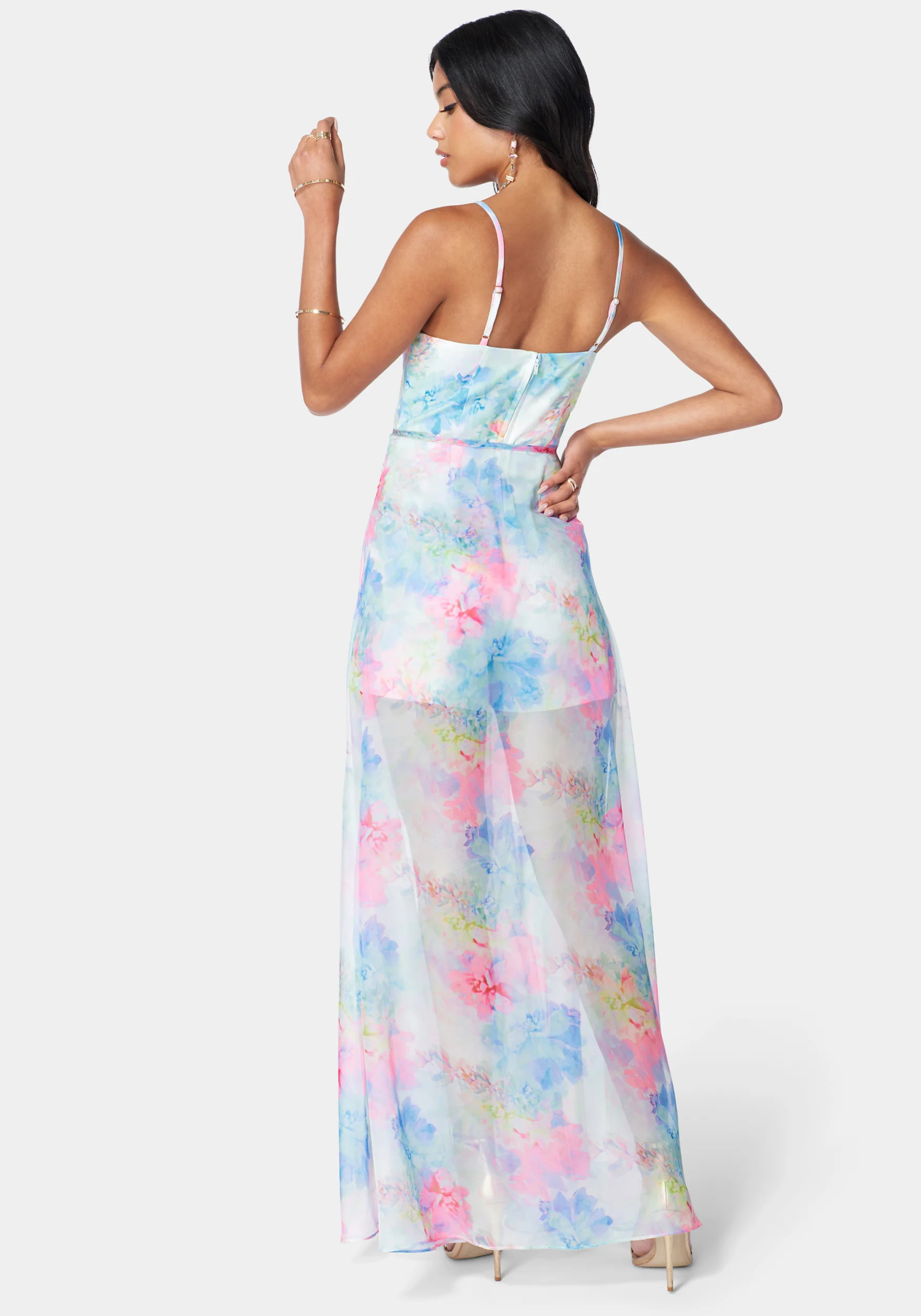 Removable Printed Long Skirt Romper - Image 3