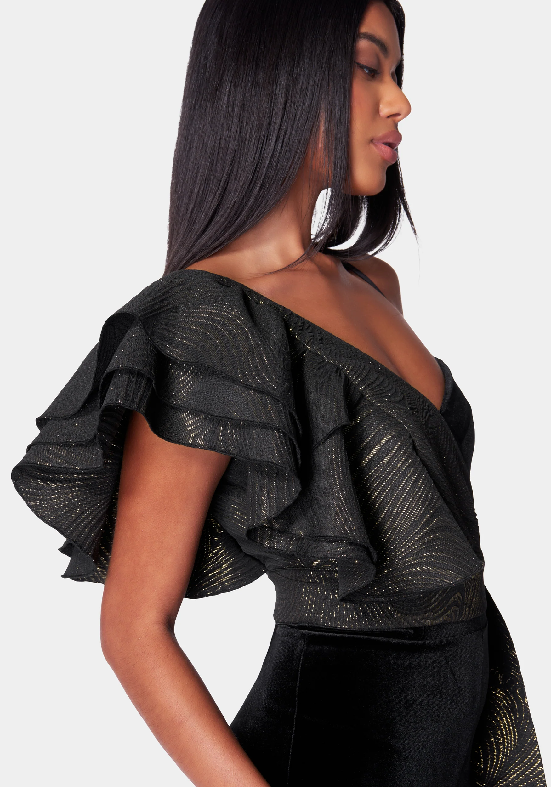 Removable Ruffle Top Wide Leg Jumpsuit - Image 4