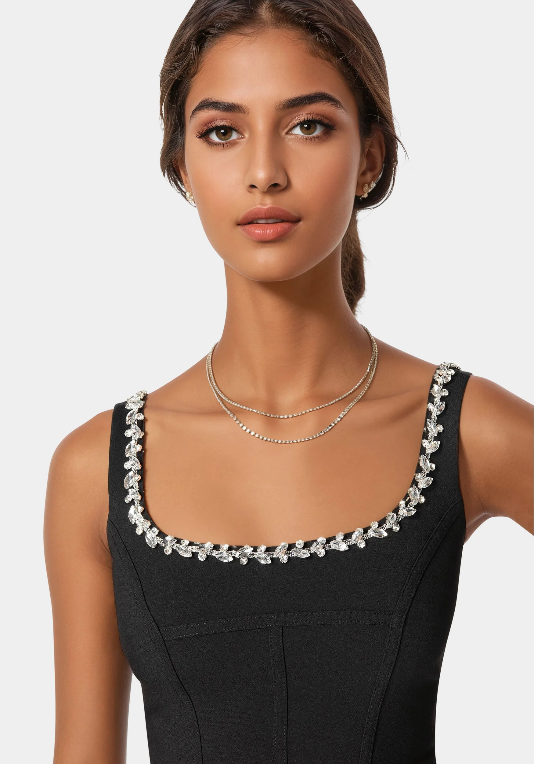 Rhinestone Detail Woven Twill Corset - Image 4