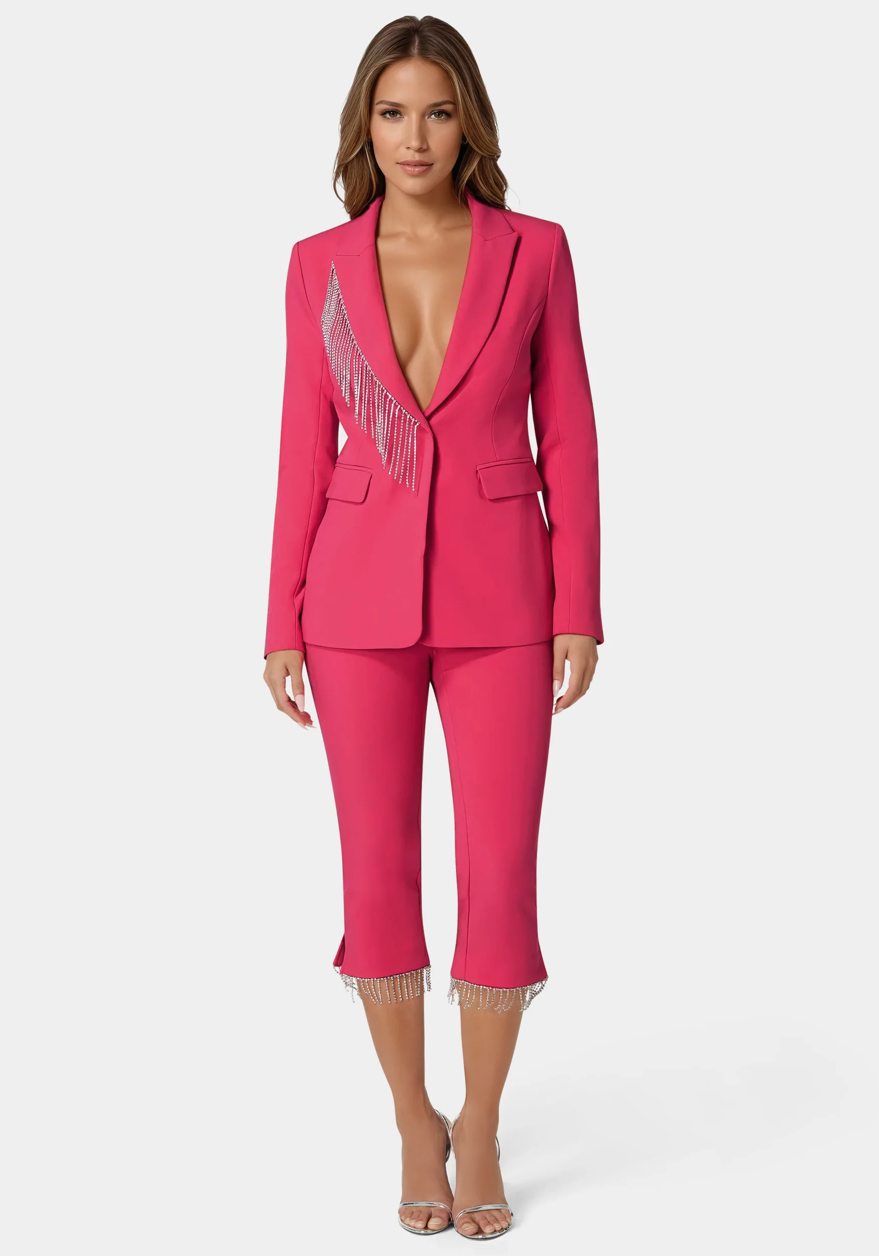 Rhinestone Fringe Tailored Blazer - Image 2