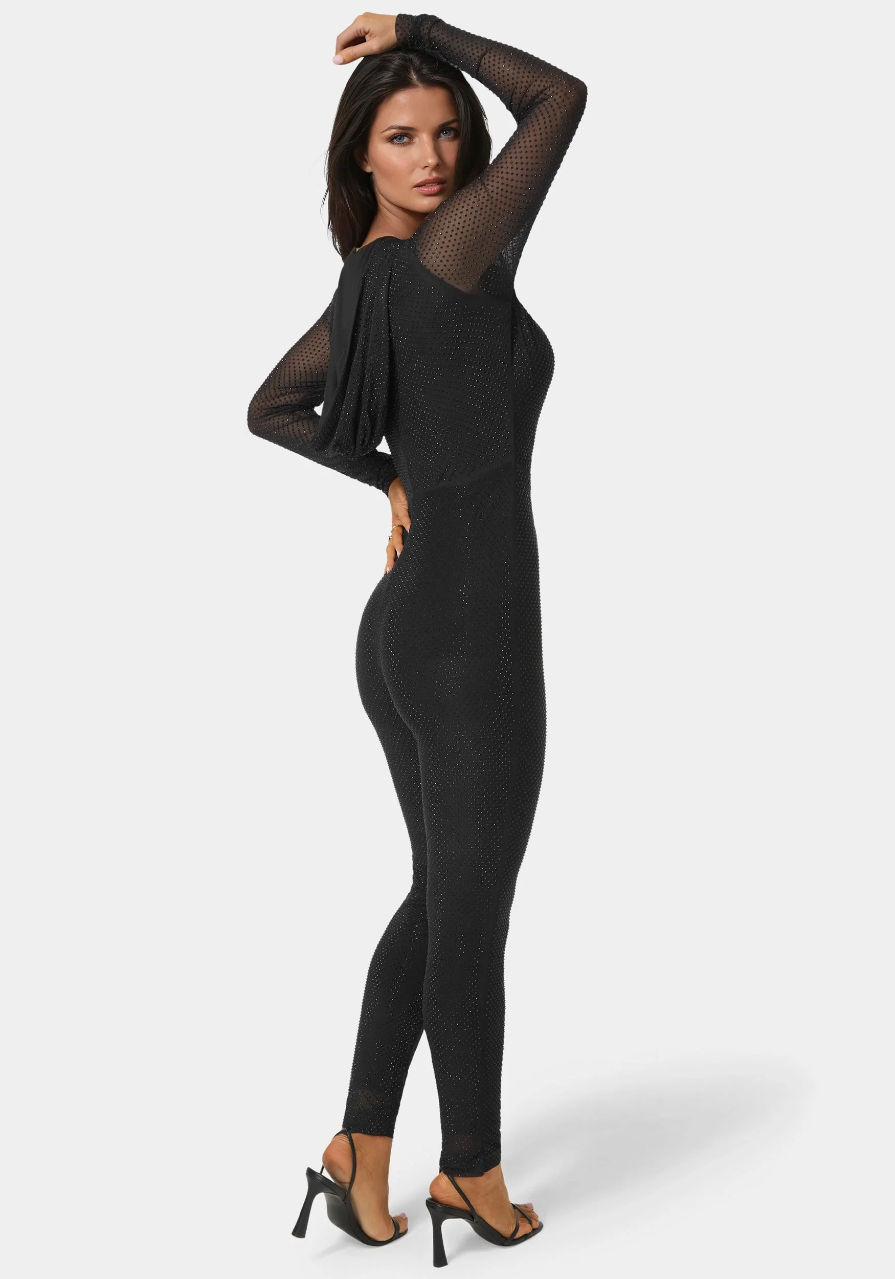 Rhinestone Hooded Catsuit - Image 2