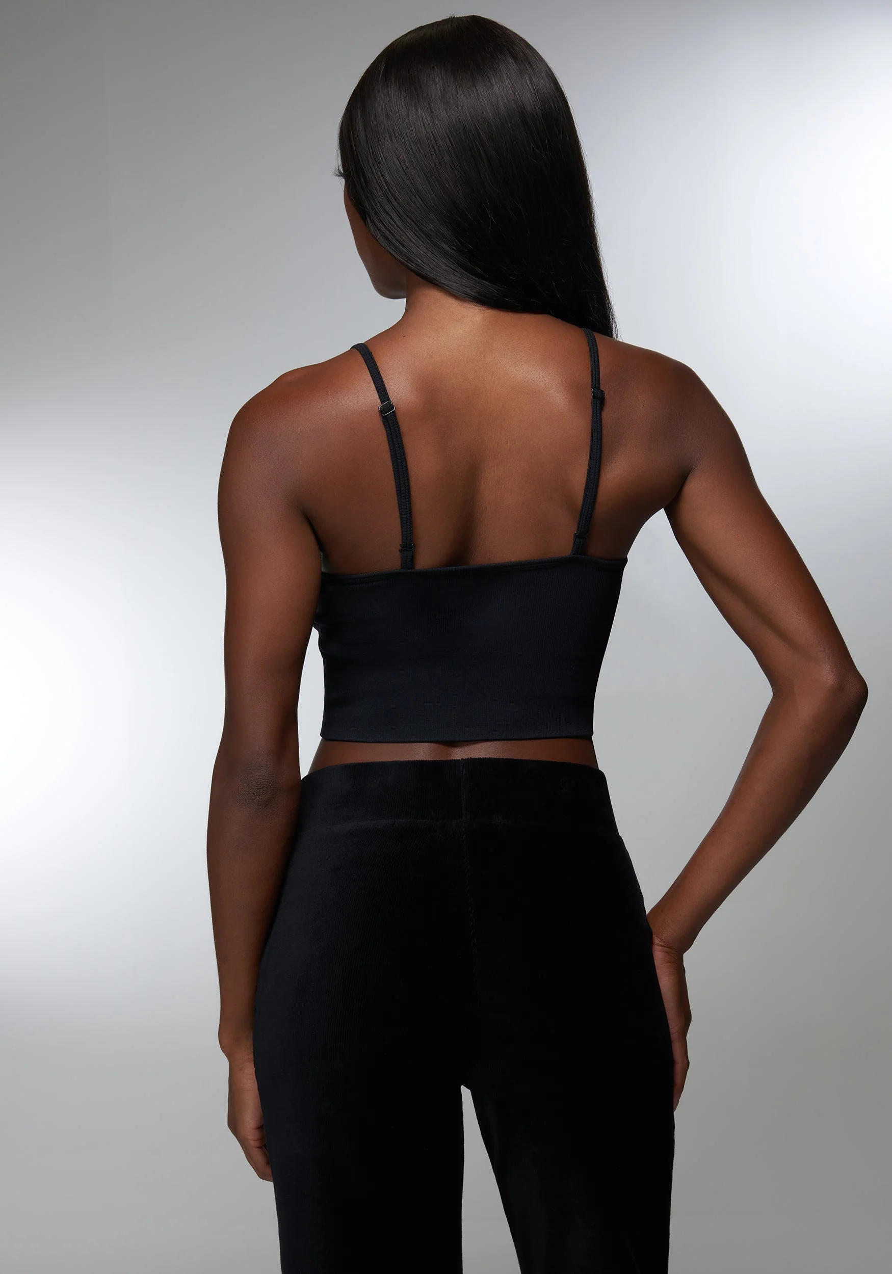 Rhinestone Logo V Neck Bra Tank - Image 4