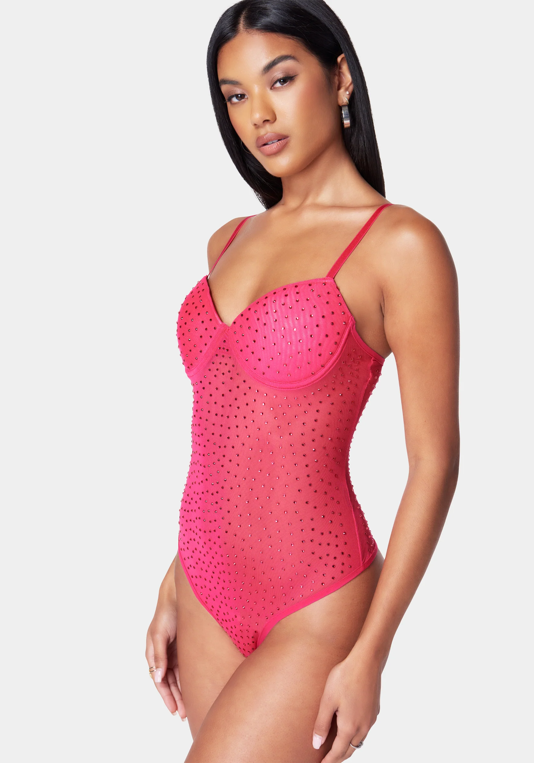 Rhinestone Mesh Bodysuit - Image 2
