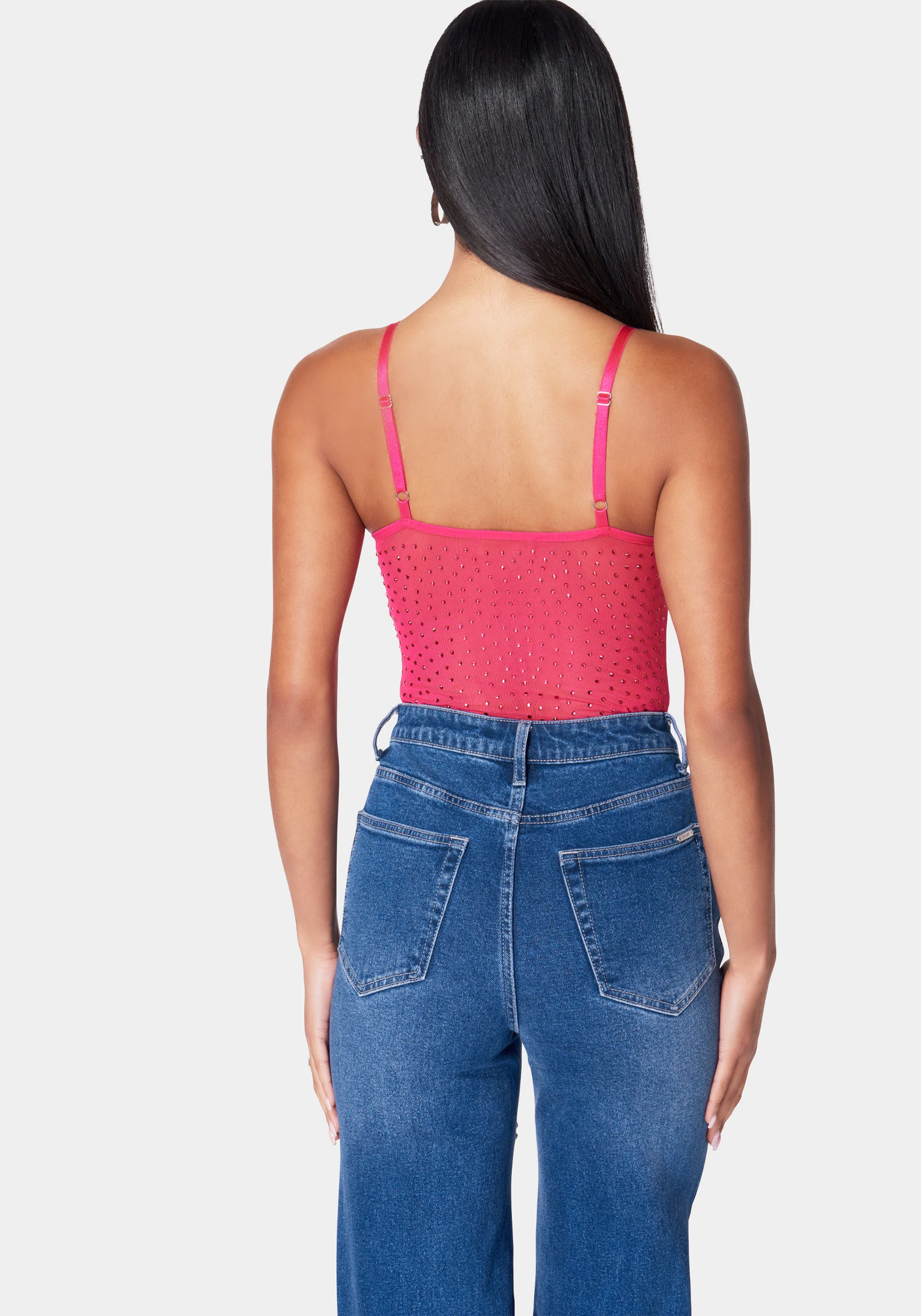 Rhinestone Mesh Bodysuit - Image 3