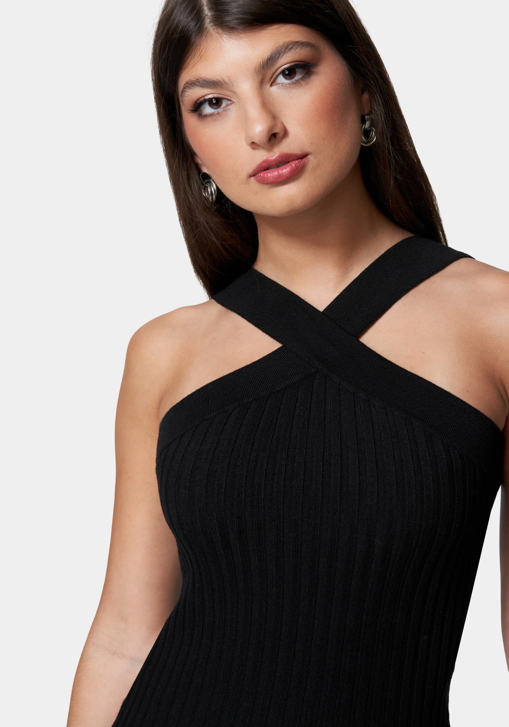 Rib Sweater Cross Front Top - Image 4